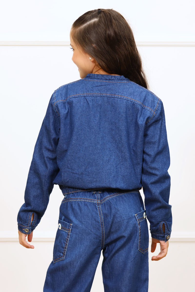 Casaca denim Agustina con forro micropolar
