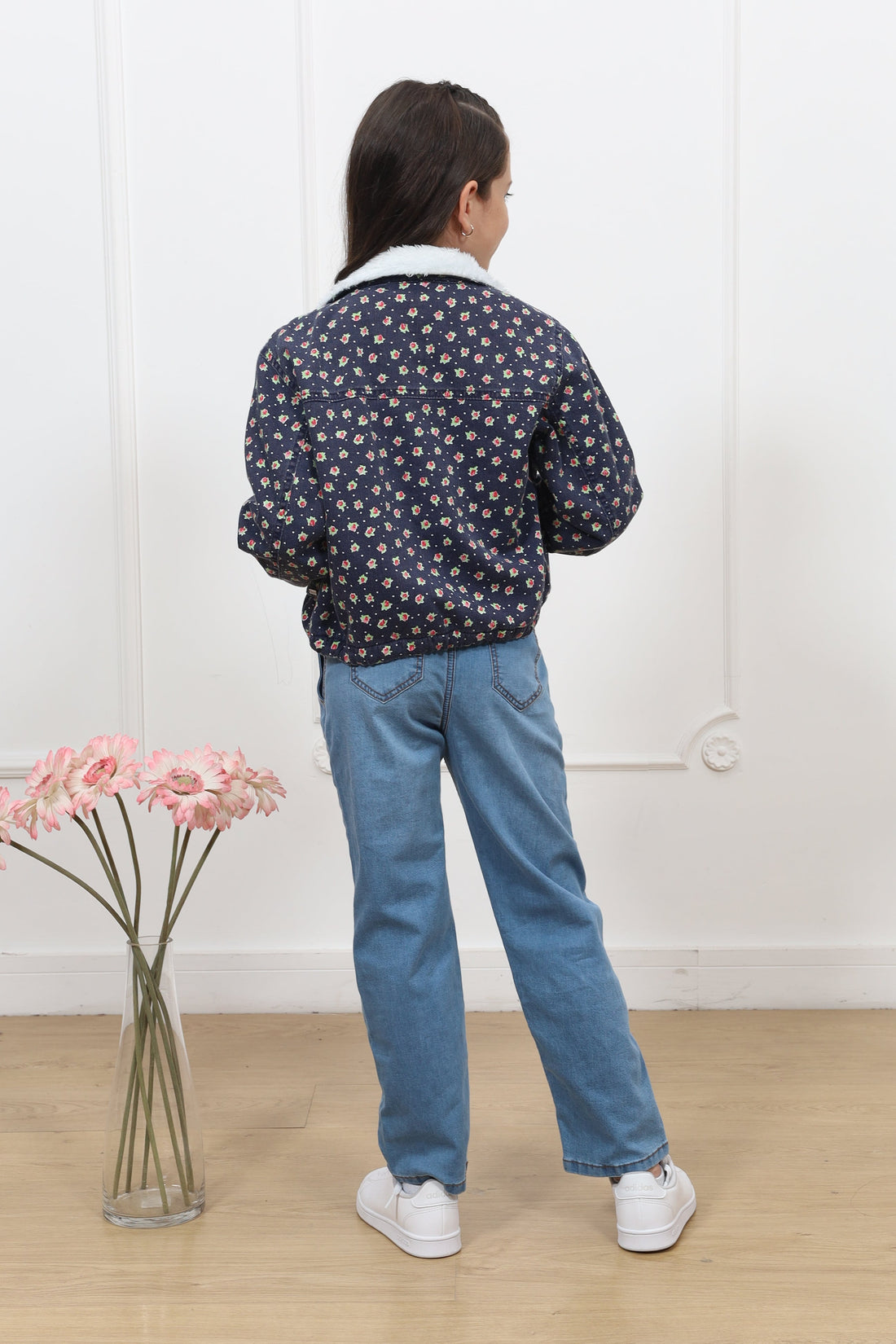 Casaca drill estampado Gia con forro micropolar