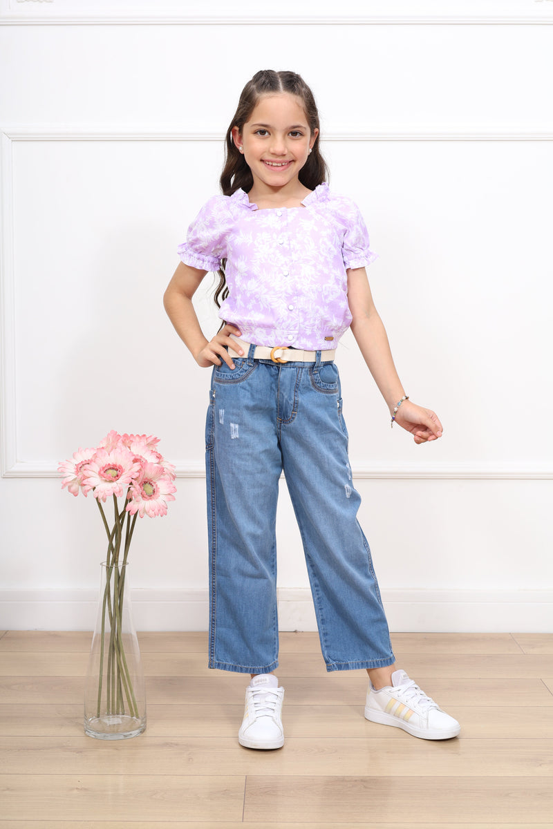 Pantalon denim recto Doris