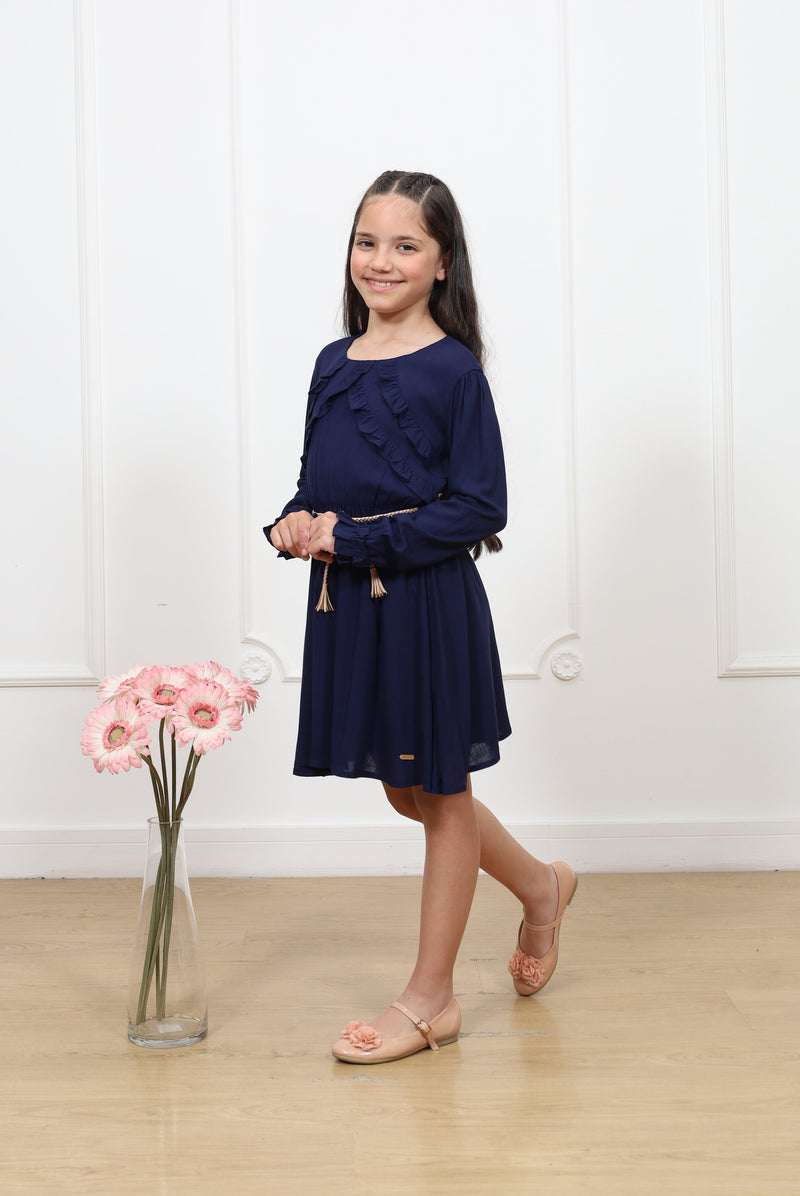 Vestido lino Agatha manga larga