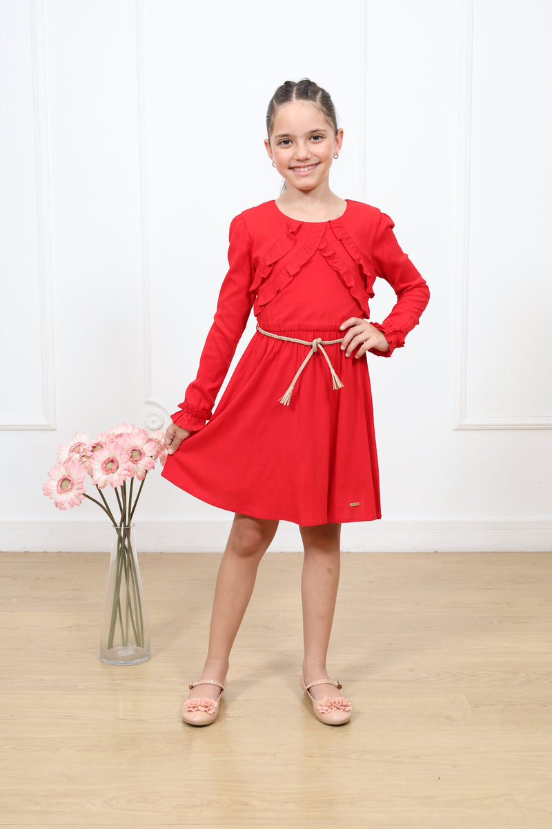 Vestido lino Agatha manga larga