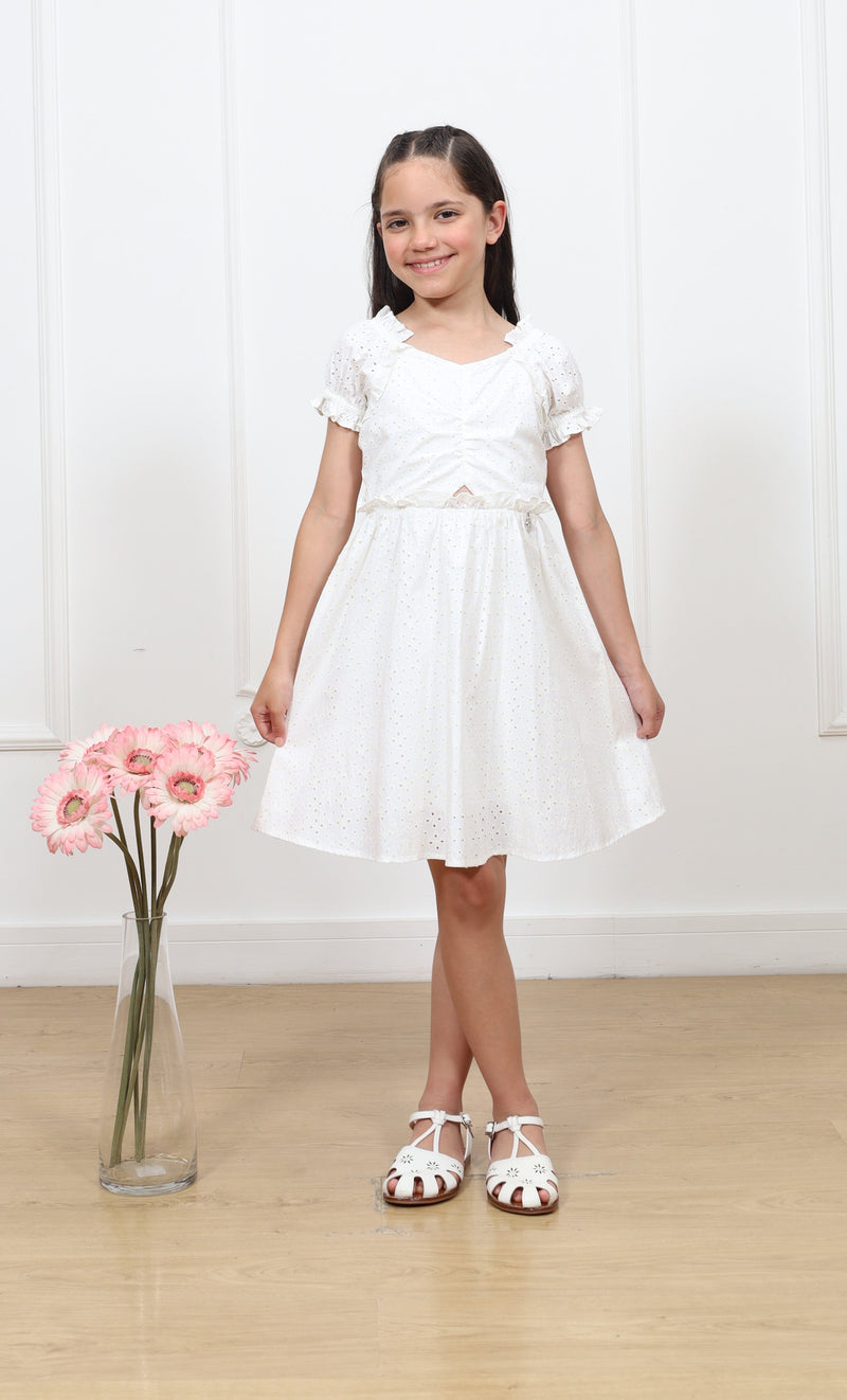 Vestido popelina Brisa manga corta