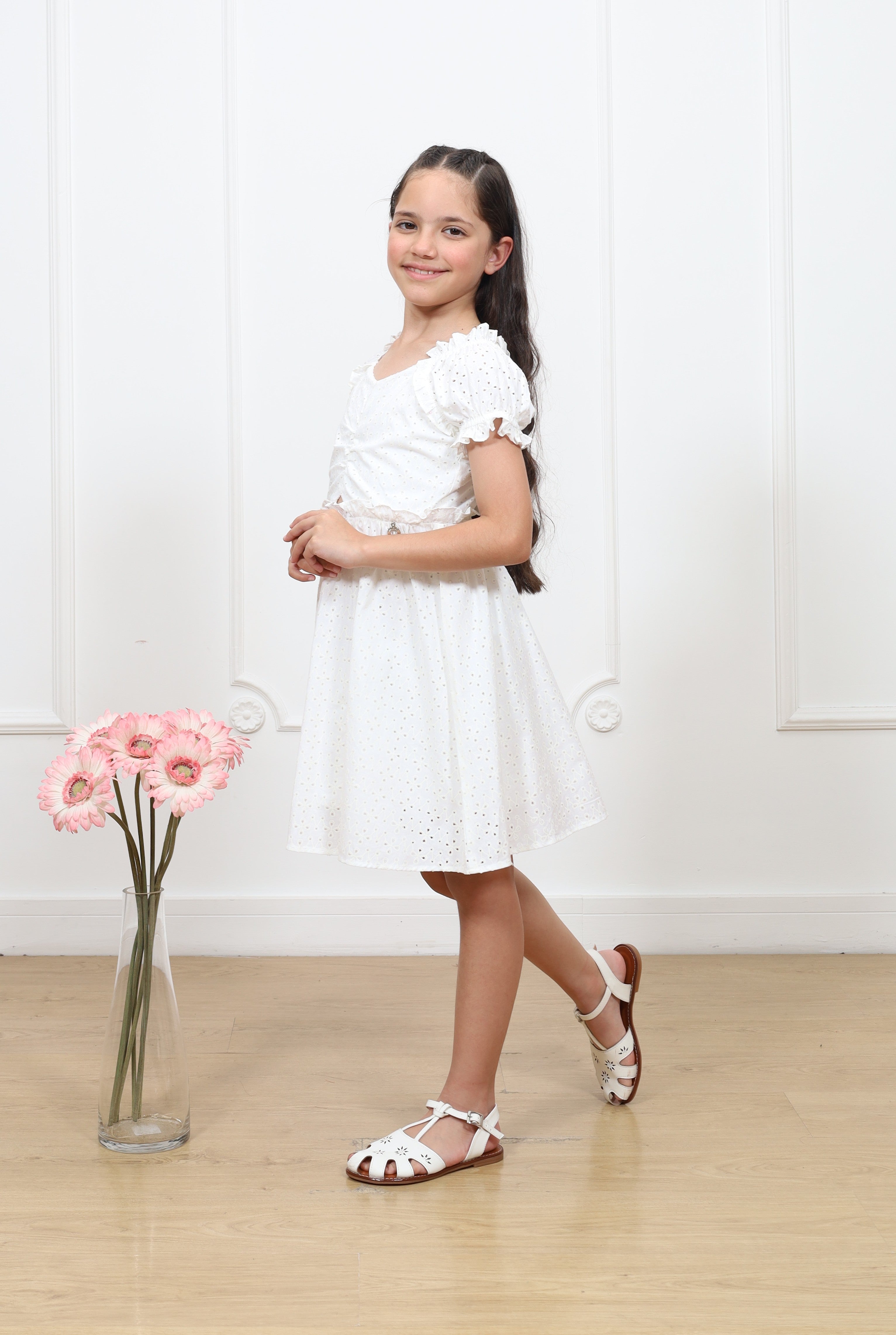 Vestido popelina Brisa manga corta