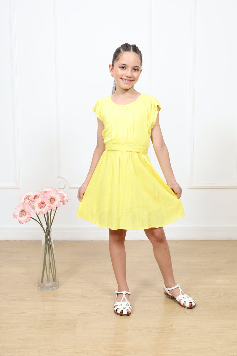 Vestido lino Celia manga corta