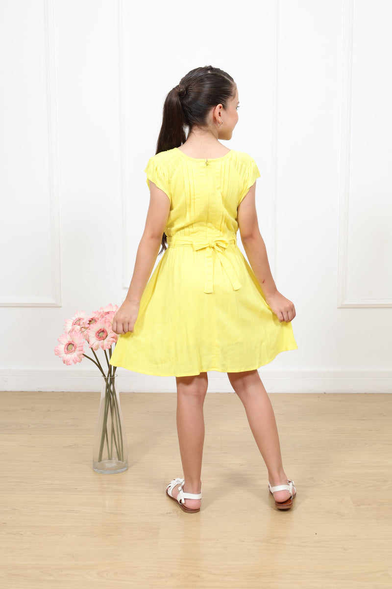 Vestido lino Celia manga corta