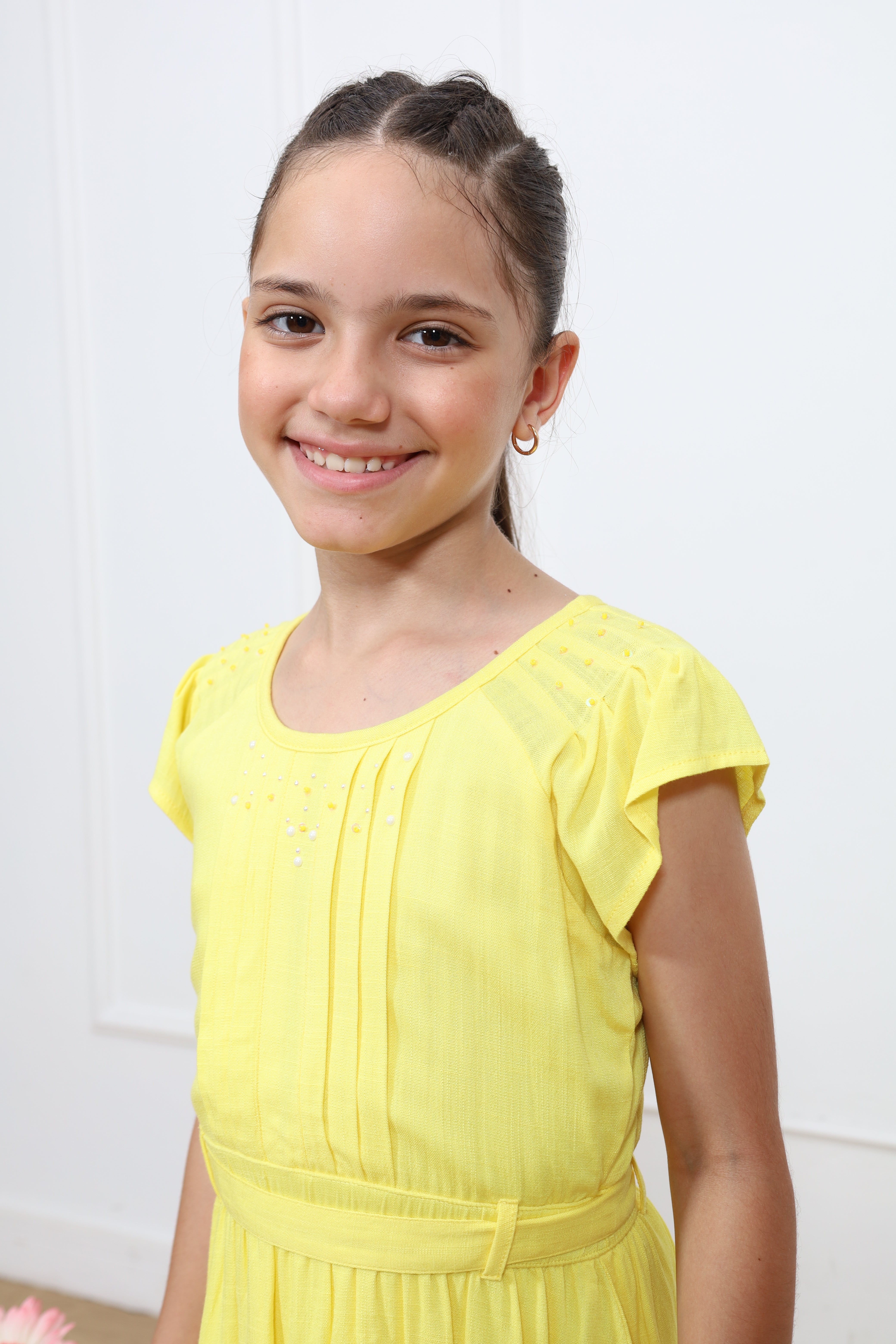 Vestido lino Celia manga corta