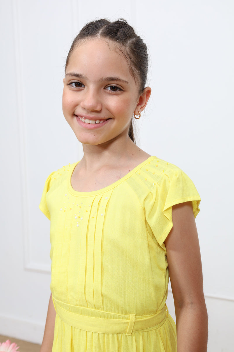 Vestido lino Celia manga corta