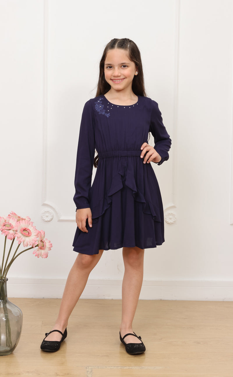 Vestido chalis Edith manga larga