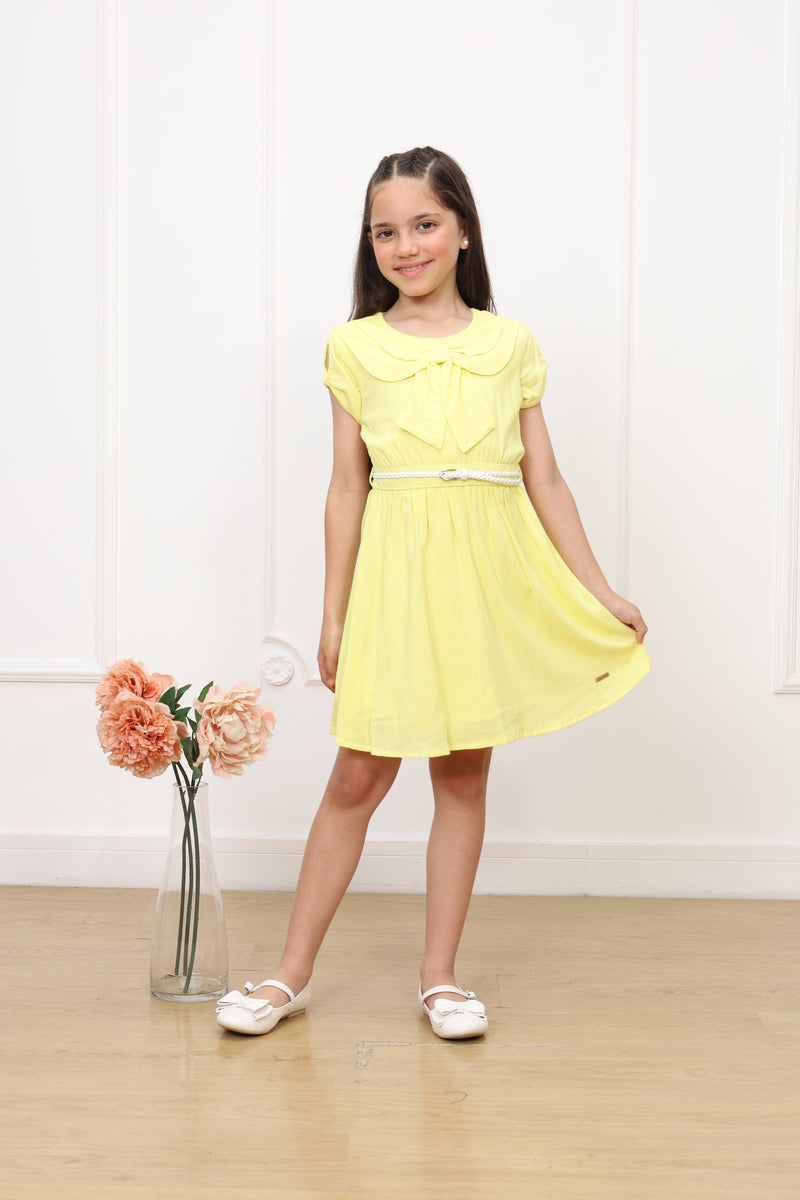 Vestido lino Livy manga corta