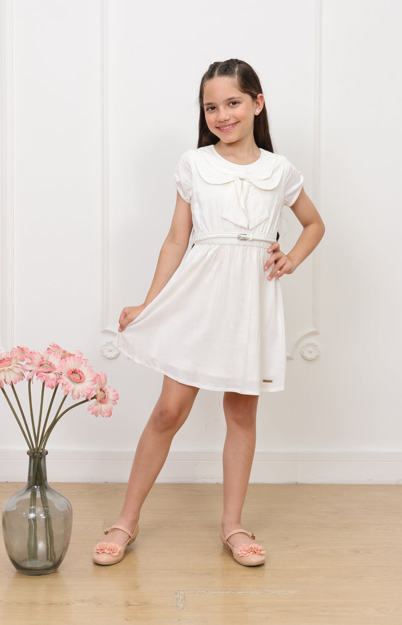 Vestido lino Livy manga corta