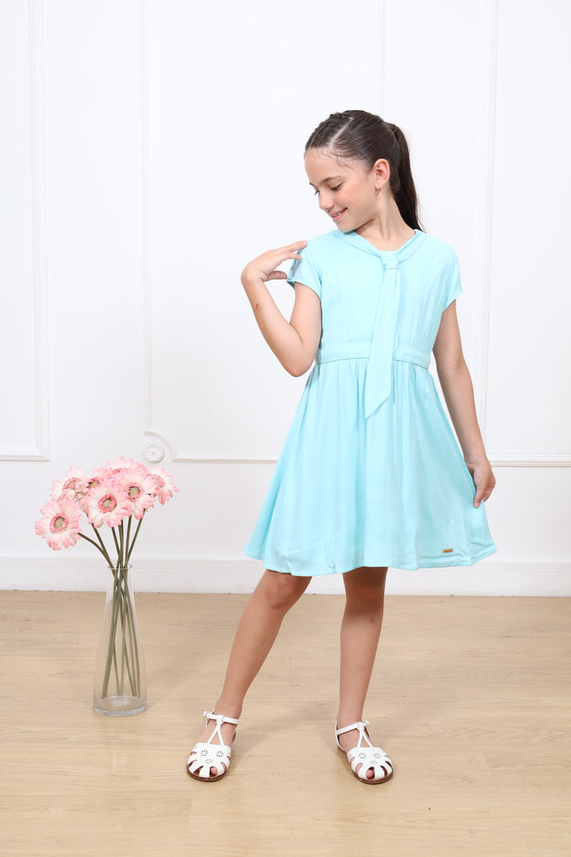 Vestido chalis Mariana manga corta