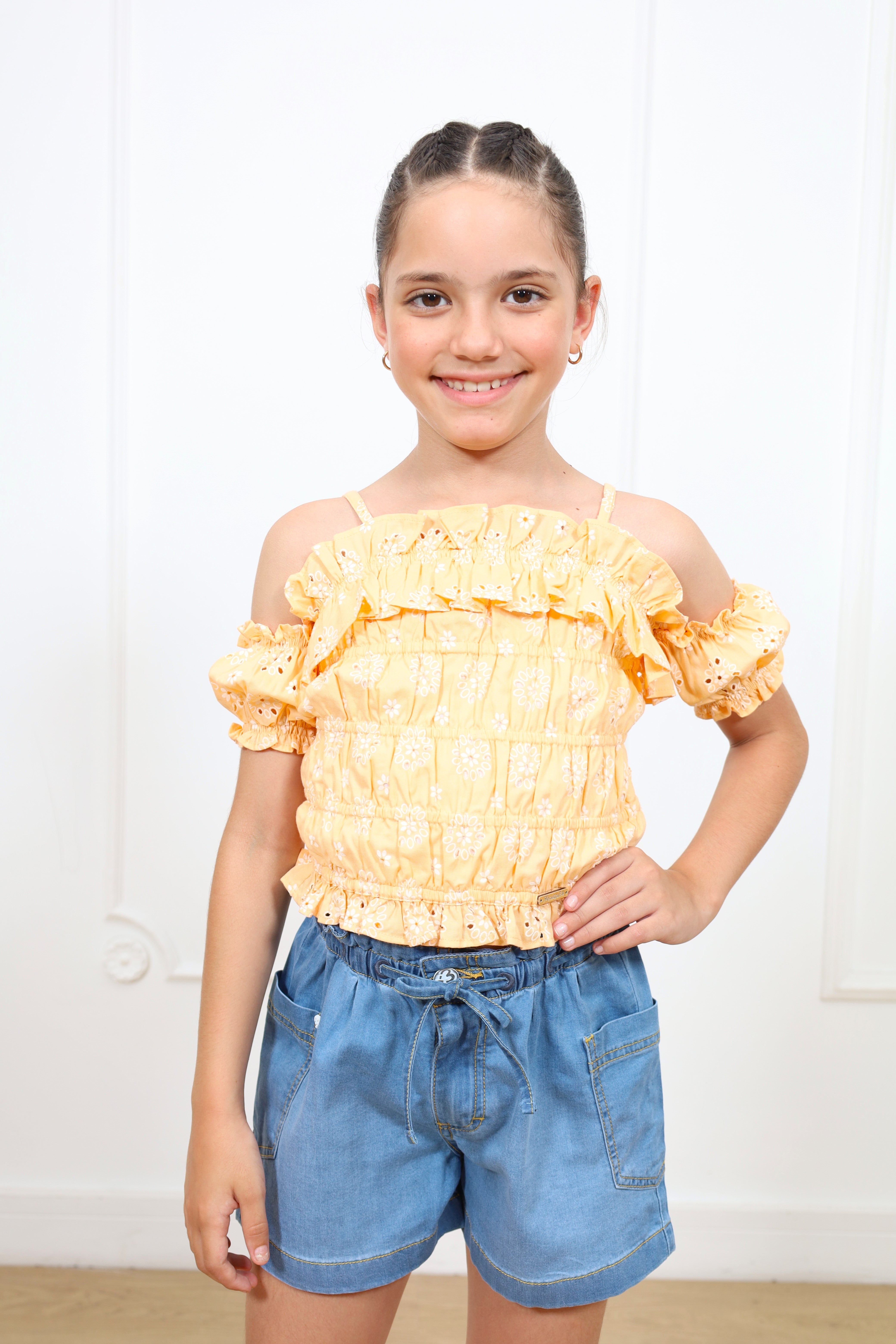 Blusa top Barbara manga corta