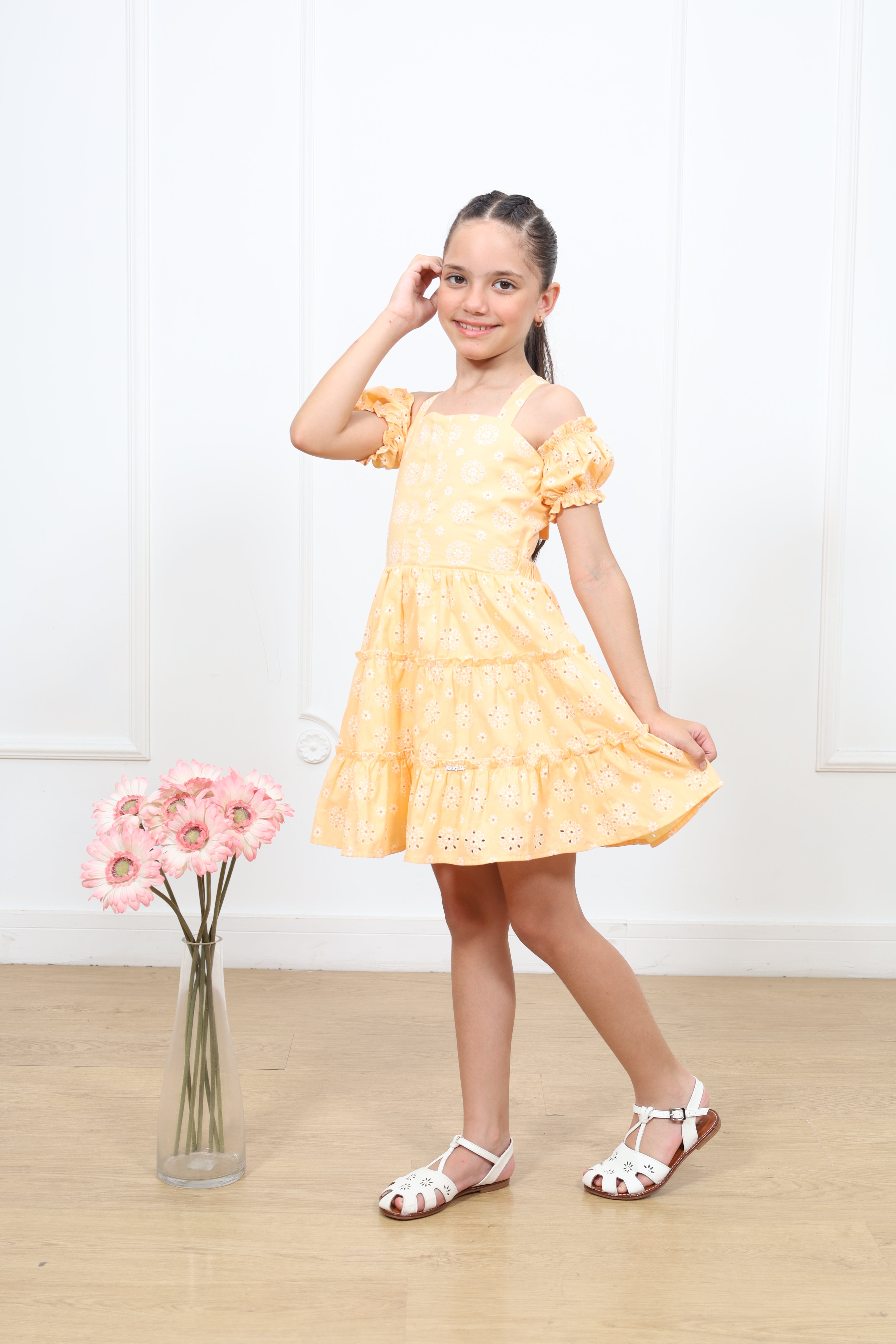 Vestido popelina Marilu manga corta