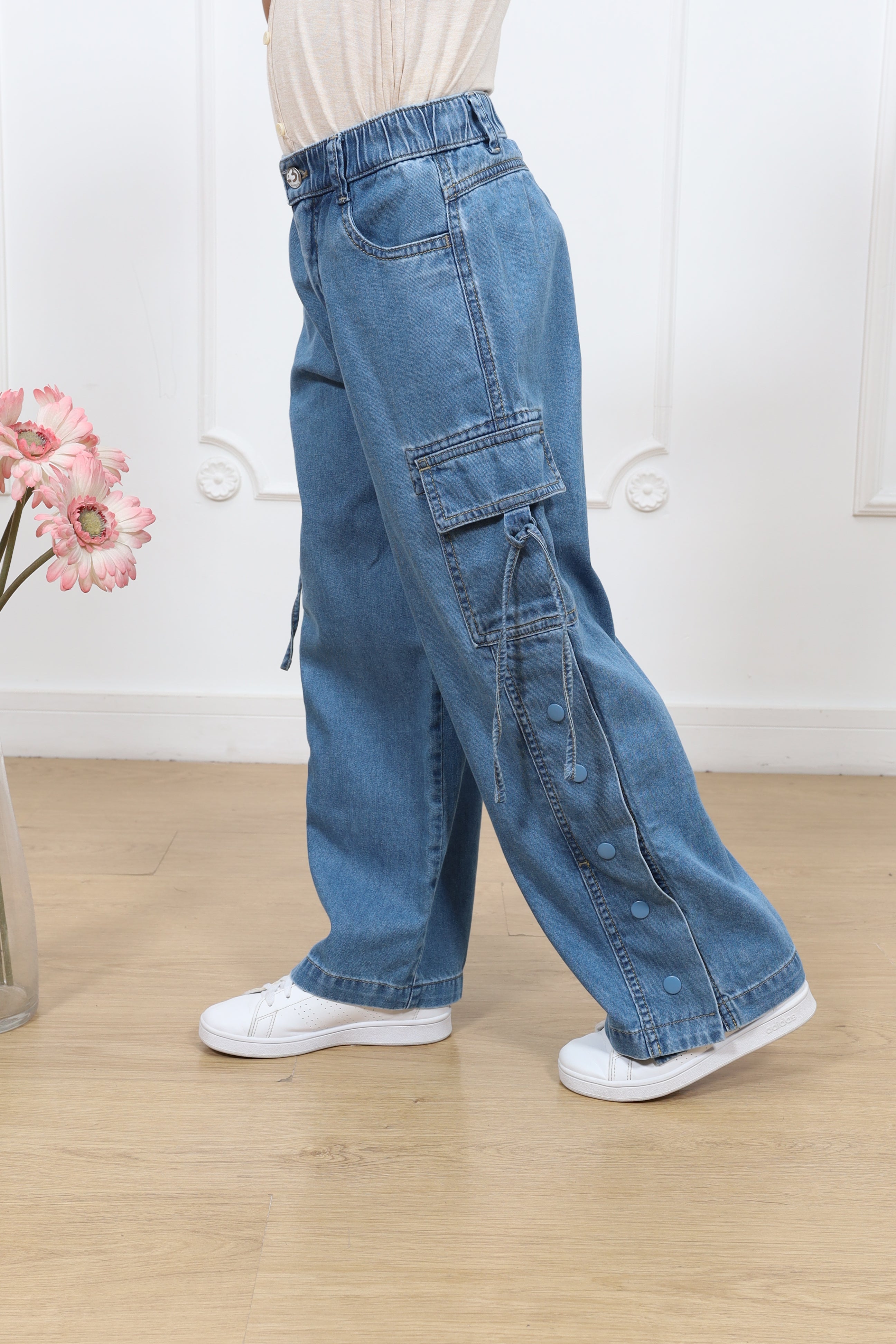 Pantalon Kina Palazo Cargo Denim