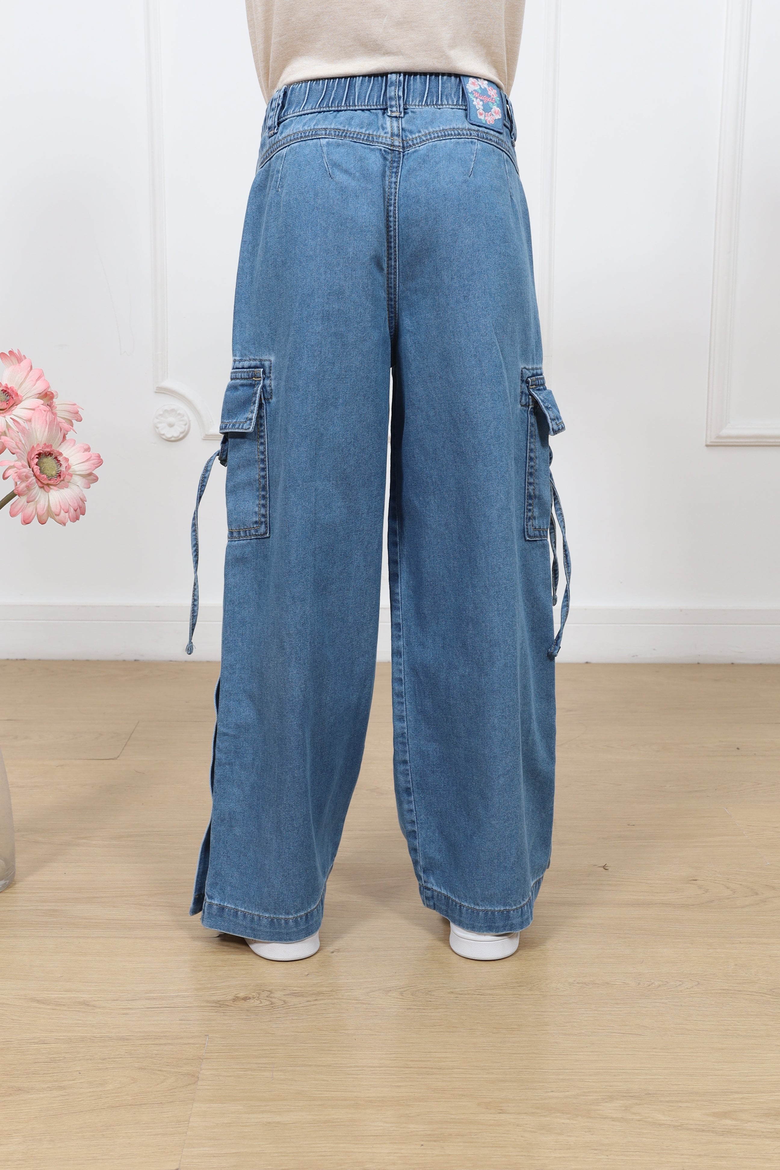 Pantalon Kina Palazo Cargo Denim