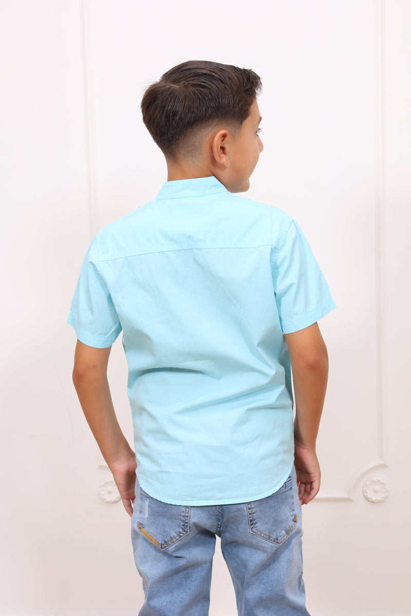 Camisa drill Etzel manga corta Slim