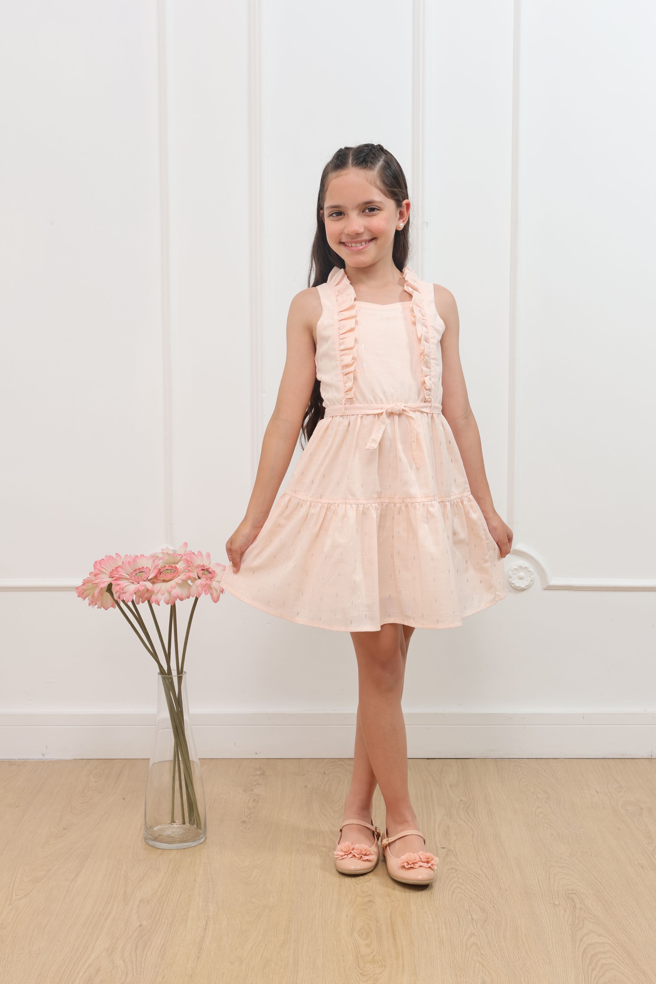 Vestido lino Sabrina manga cero