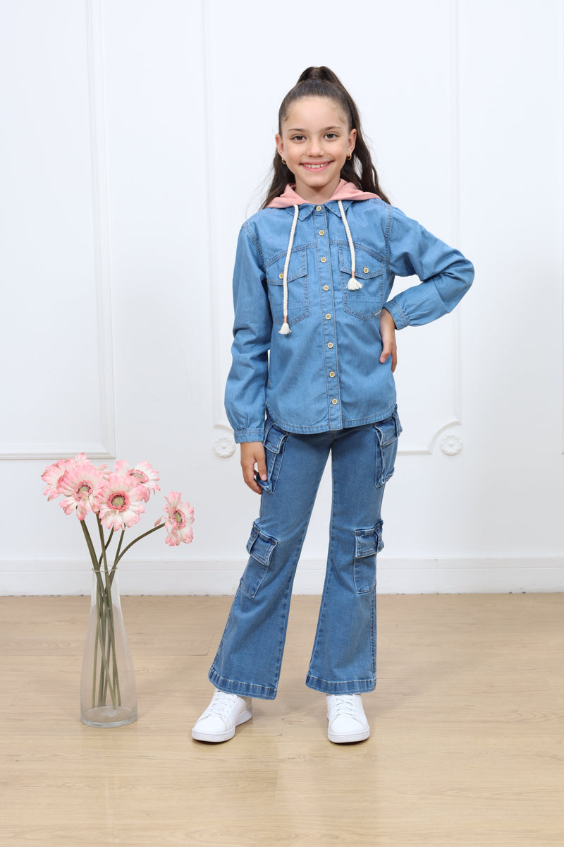 Blusa denim Celine manga larga