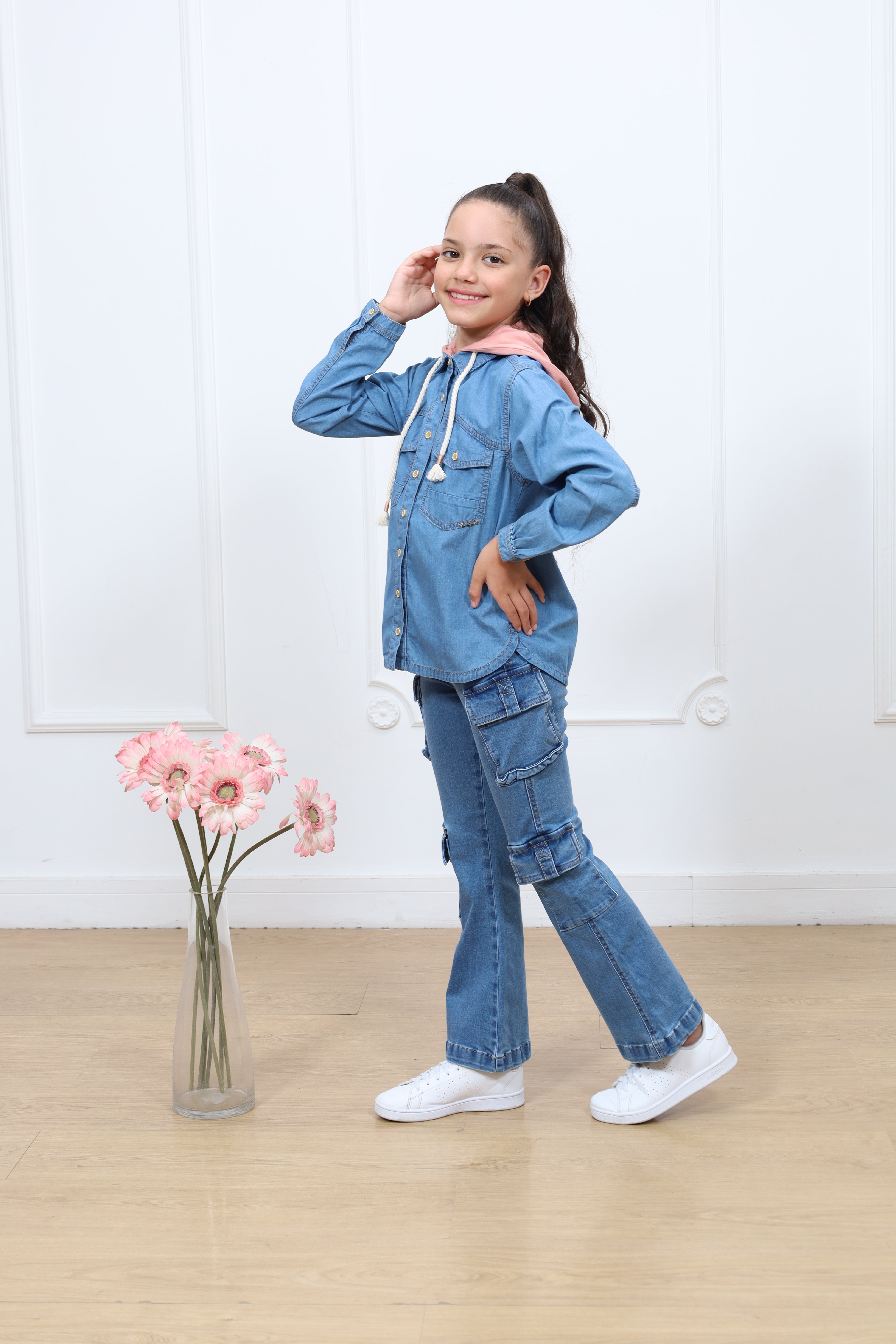 Blusa denim Celine manga larga