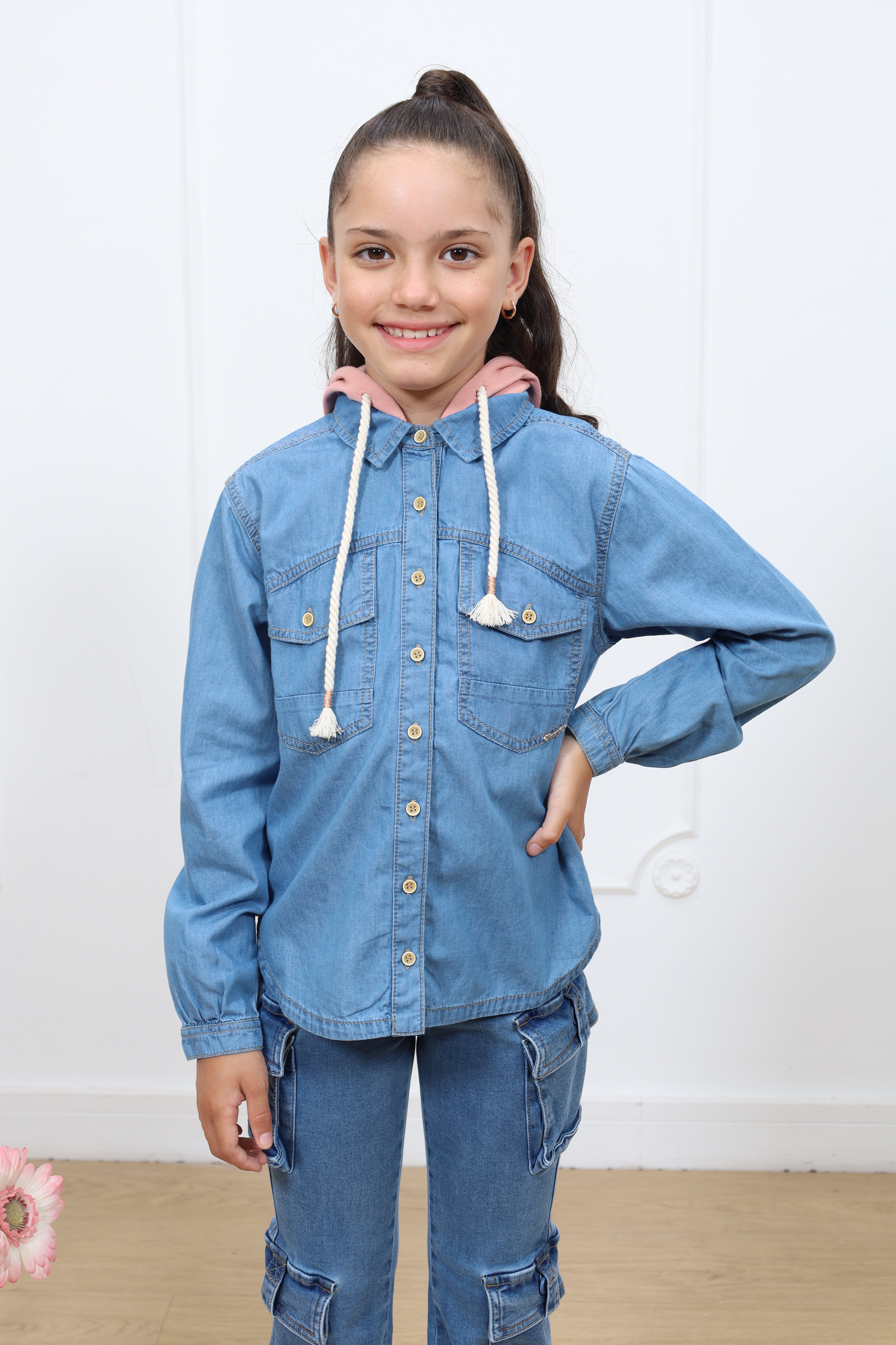 Blusa denim Celine manga larga