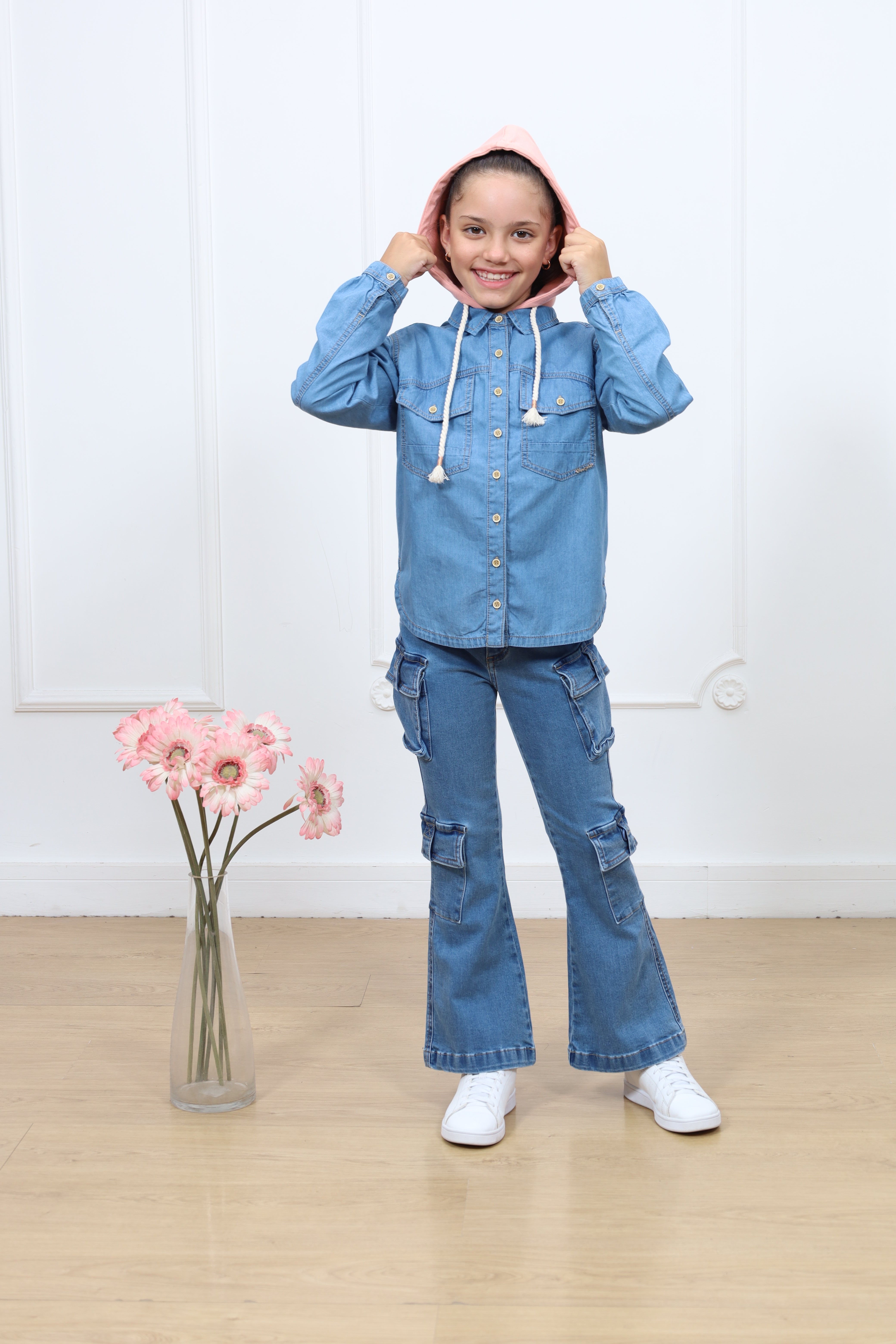 Blusa denim Celine manga larga