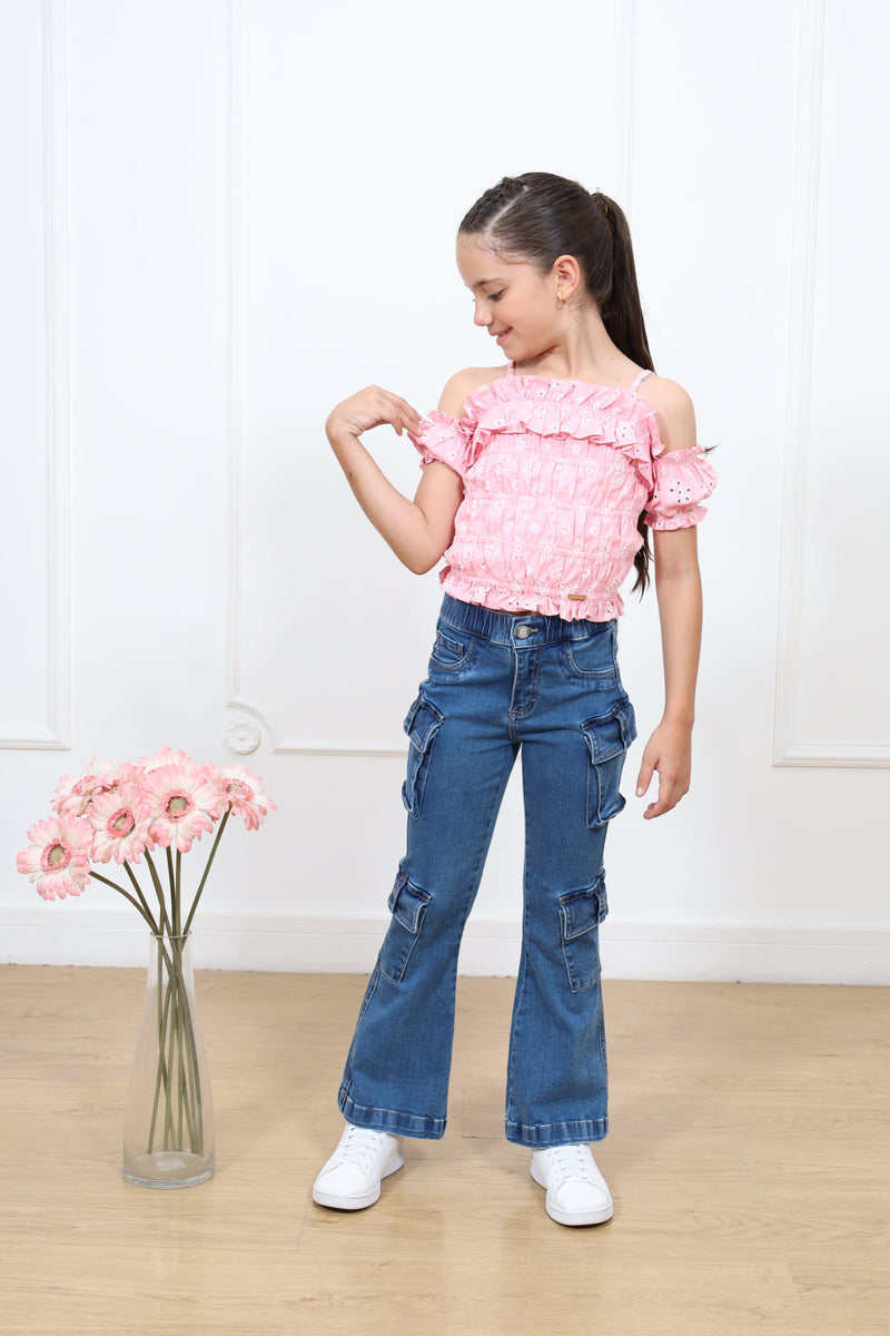 Blusa top Barbara manga corta
