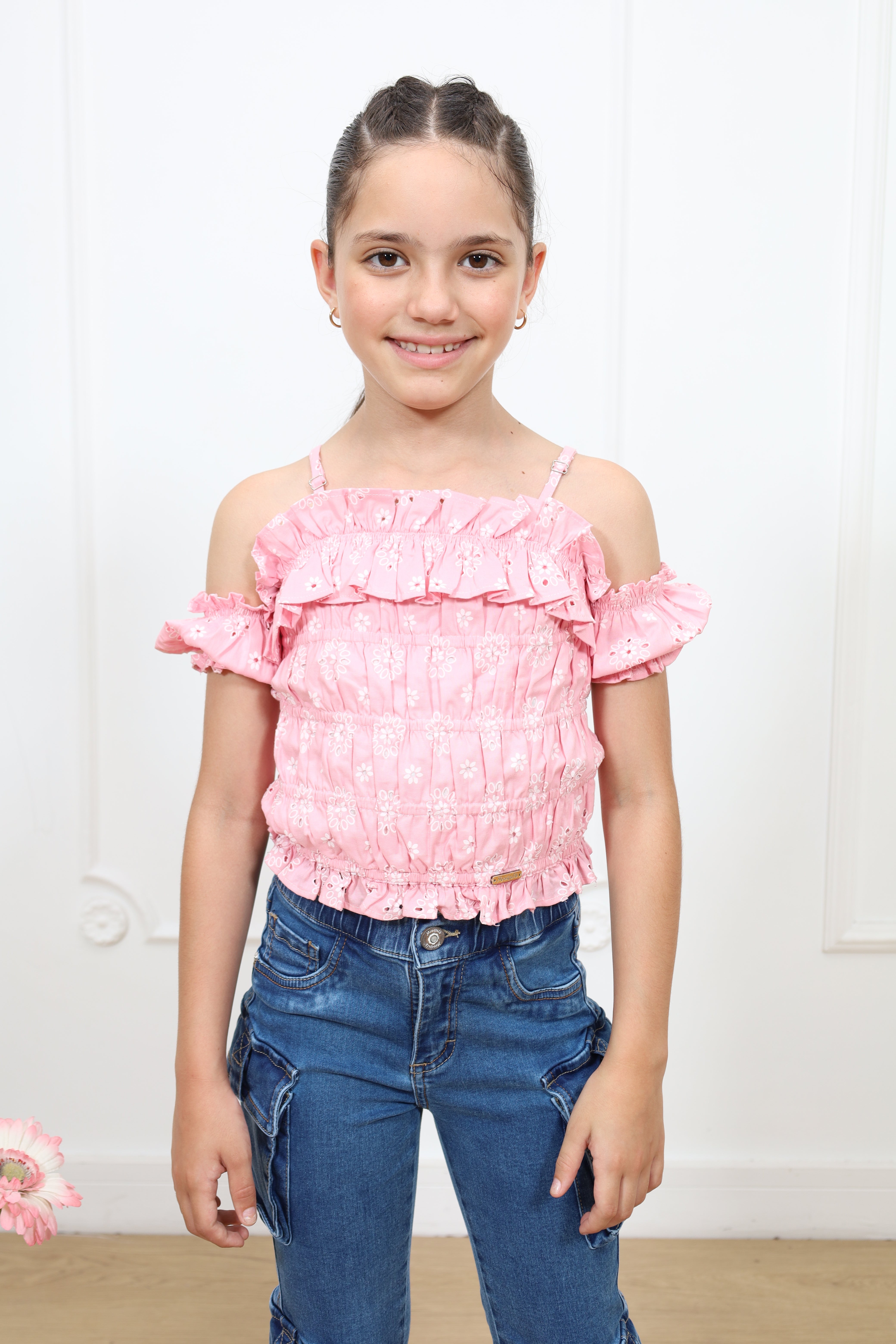 Blusa top Barbara manga corta