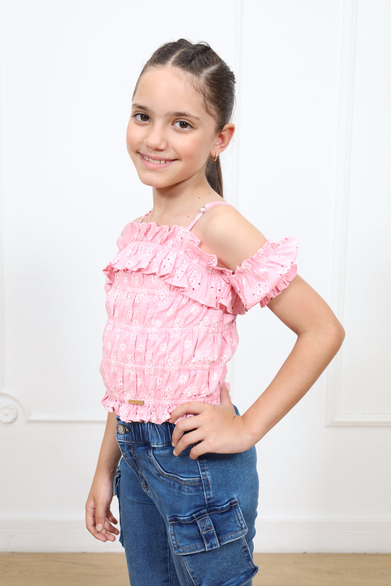 Blusa top Barbara manga corta