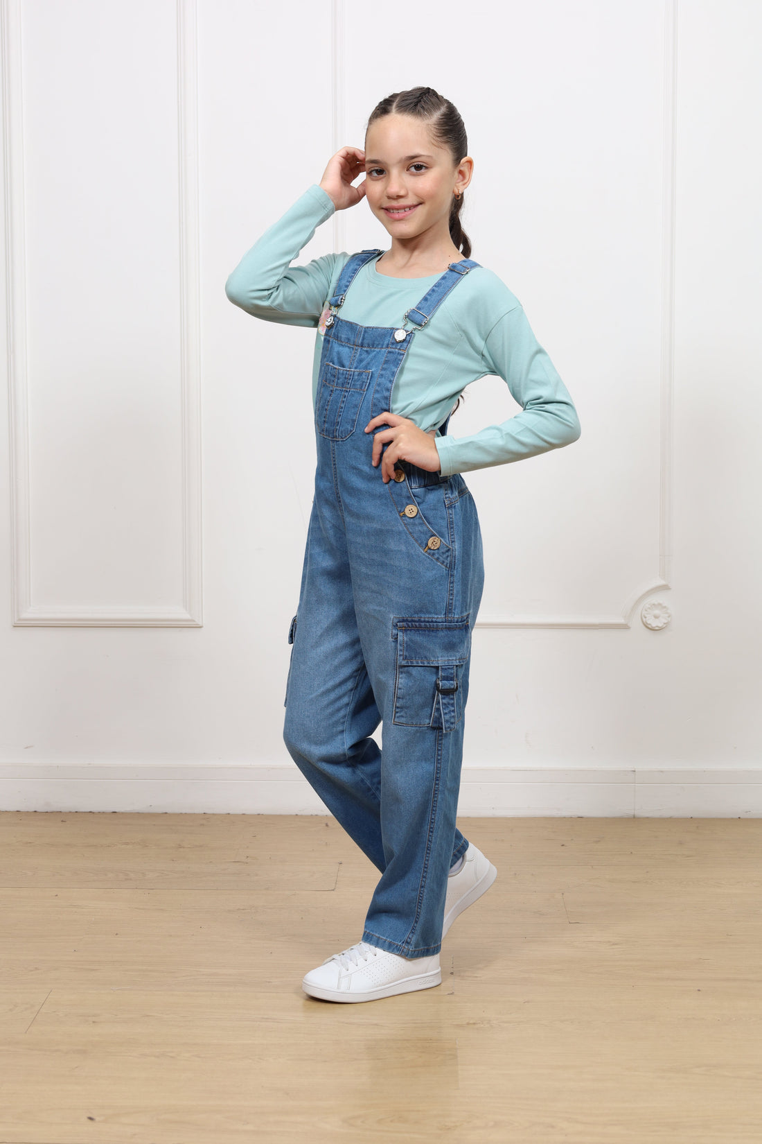 Overol pantalon denim recto cargo Rita