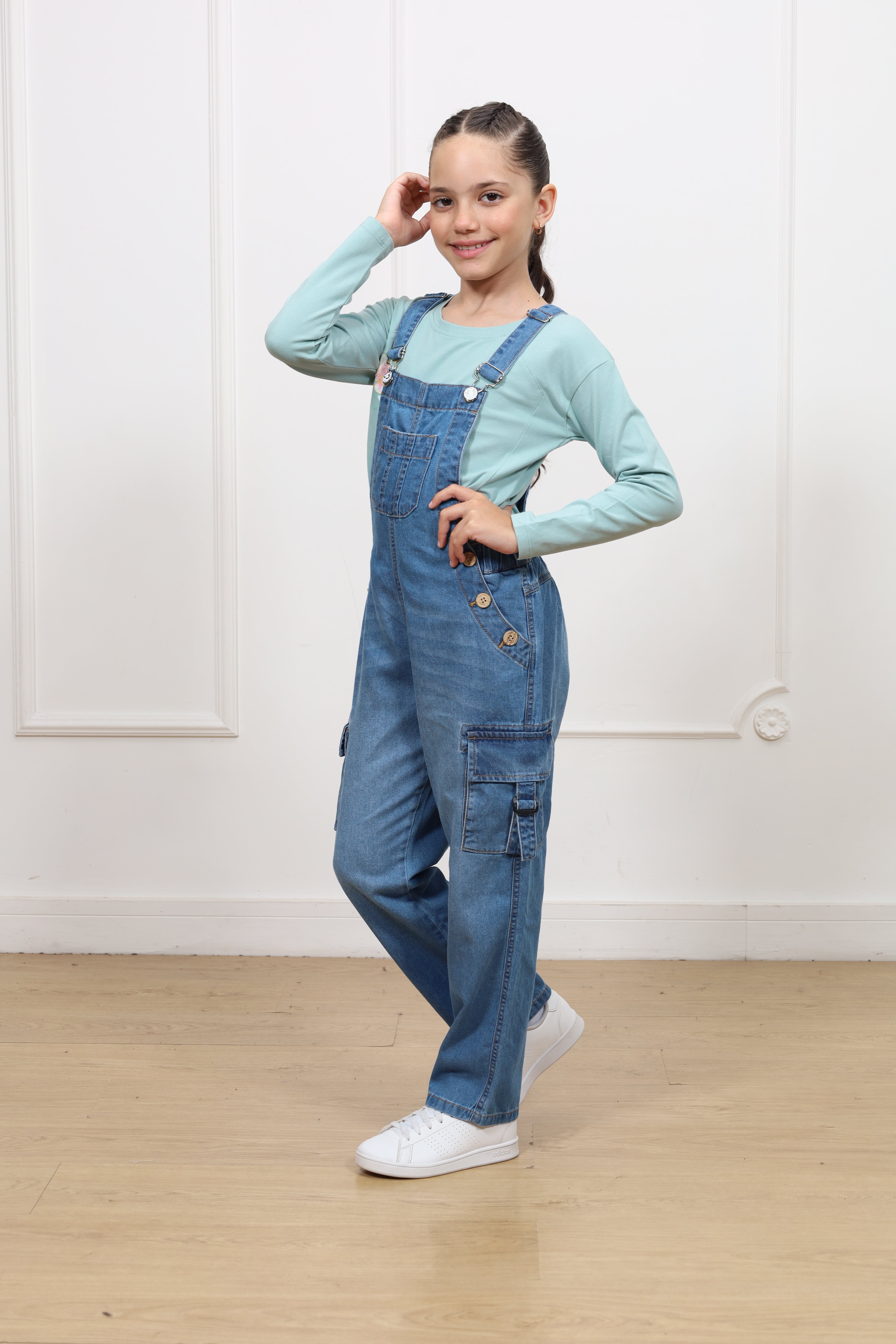 Overol pantalon denim recto cargo Rita