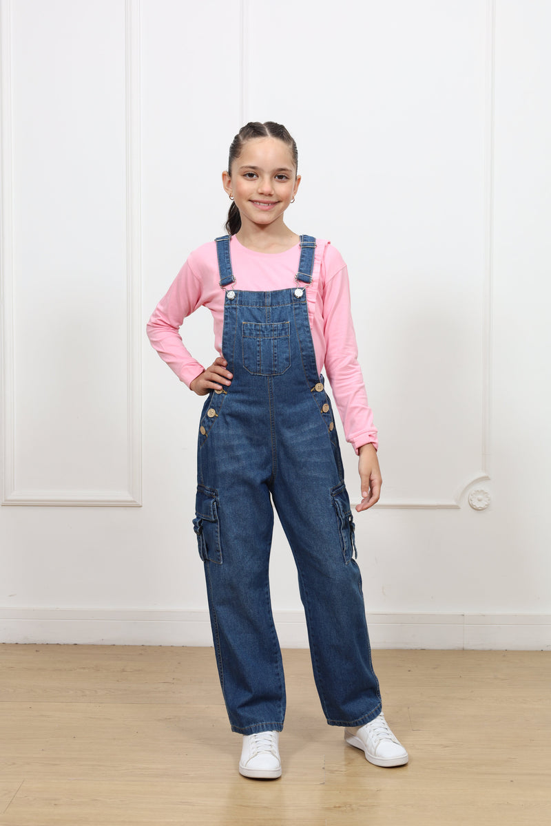 Overol pantalon denim recto cargo Rita