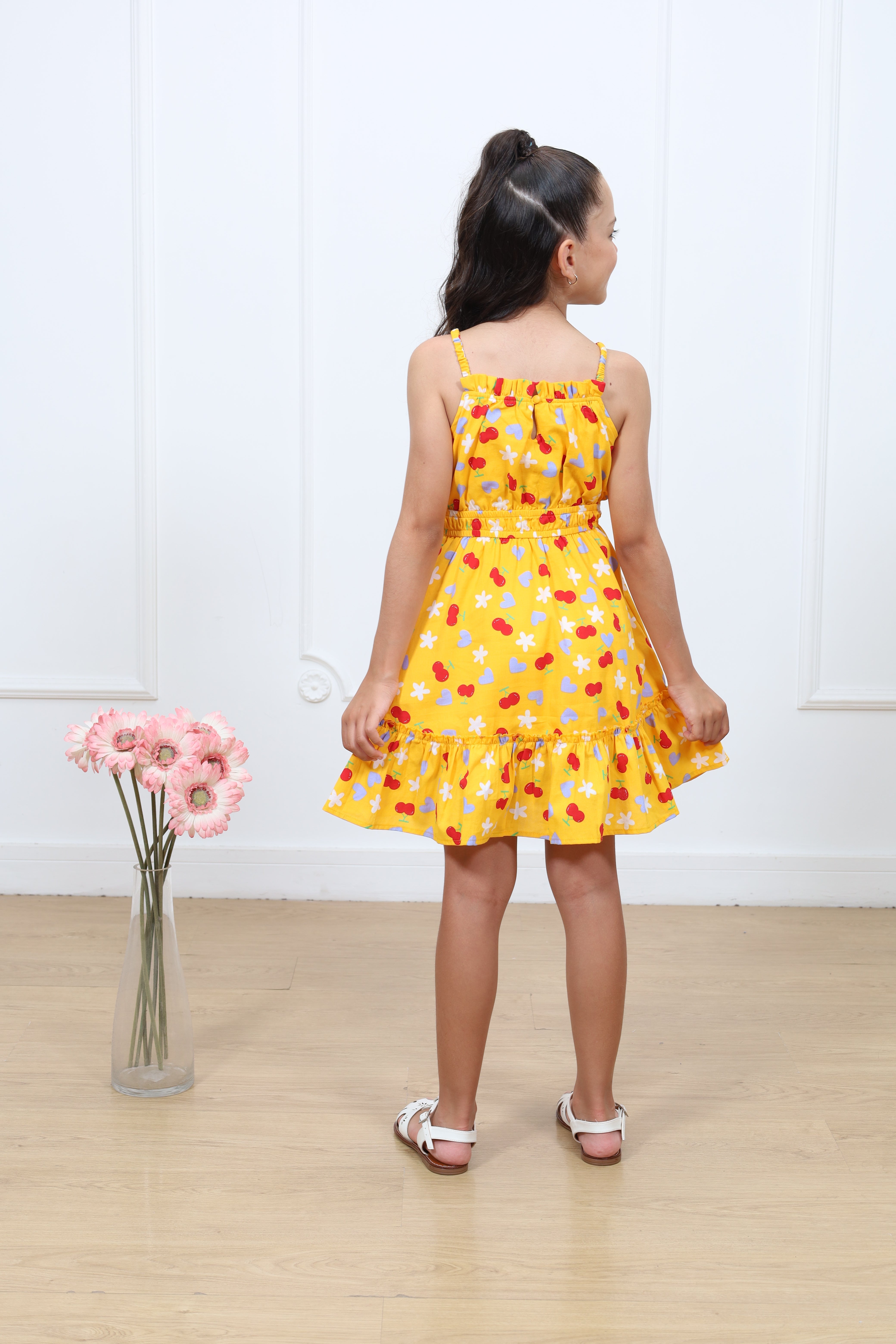 Vestido popelina estampado Tifany con tirantes
