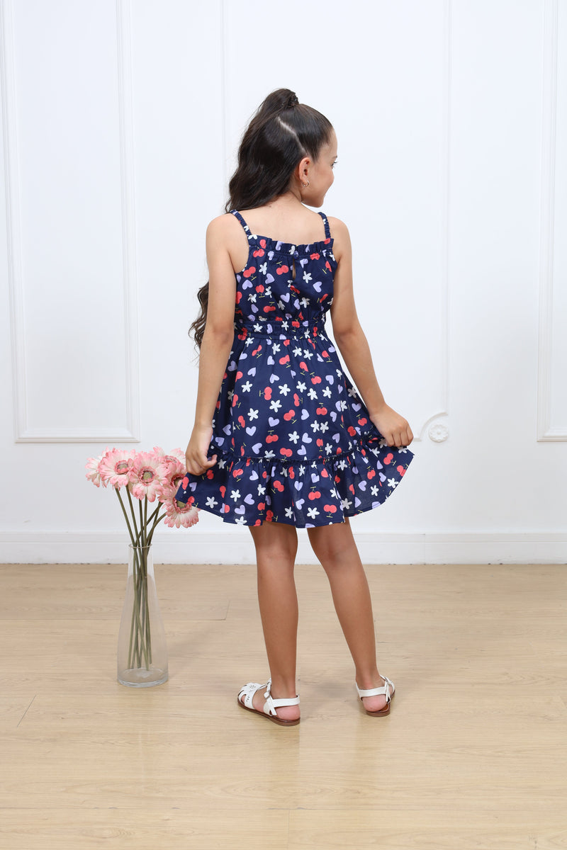 Vestido popelina estampado Tifany con tirantes