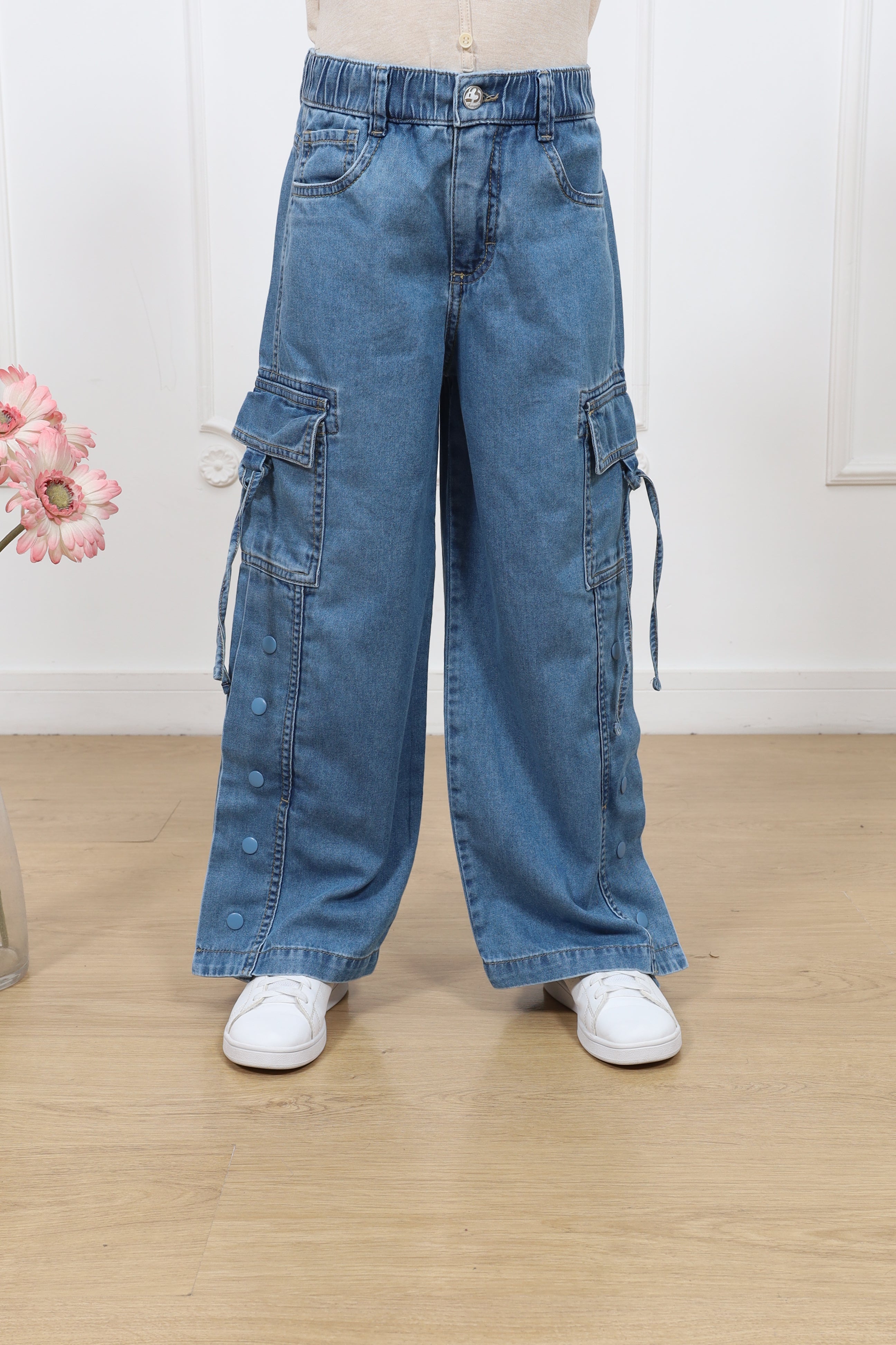 Pantalon Kina Palazo Cargo Denim