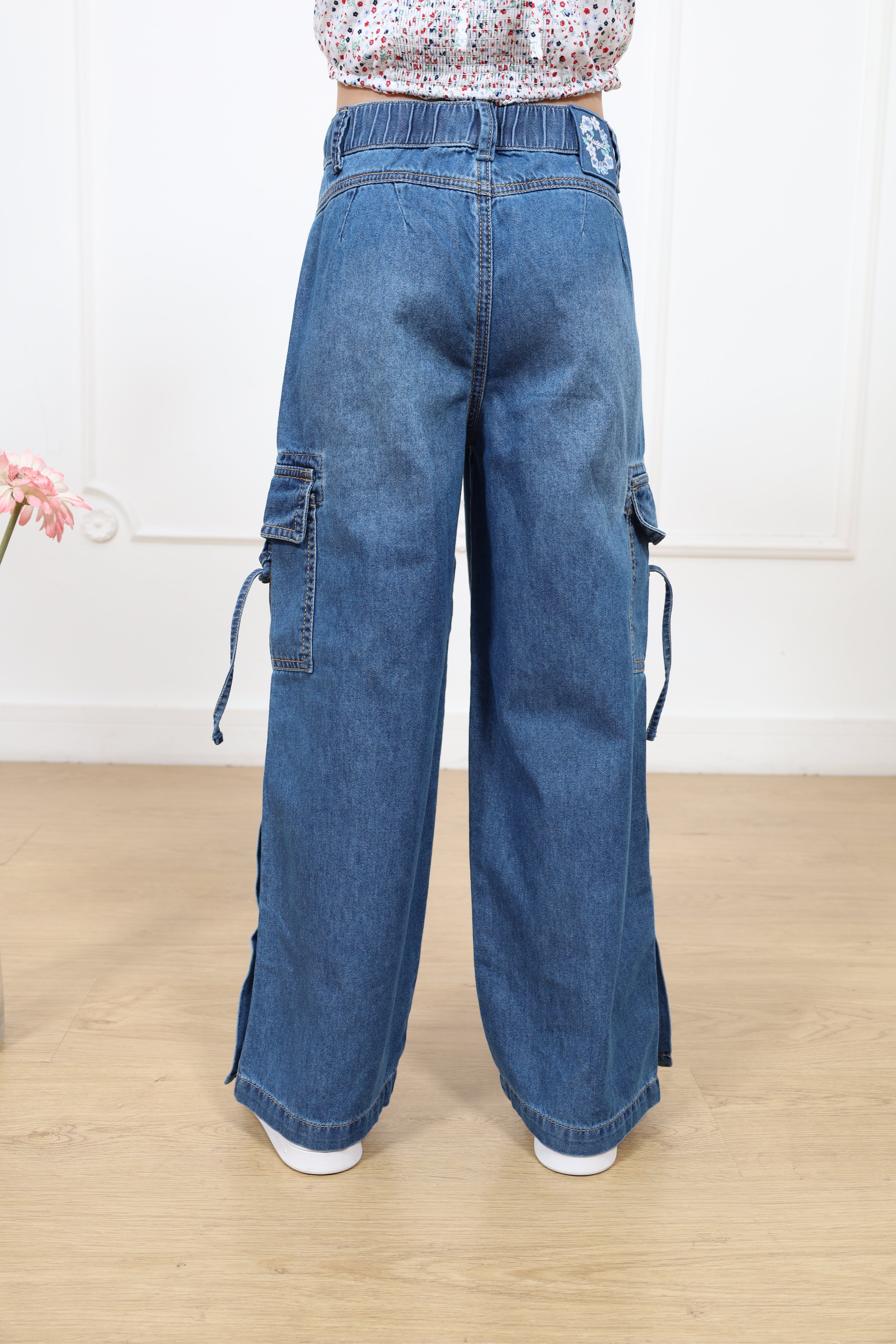 Pantalon Kina Palazo Cargo Denim