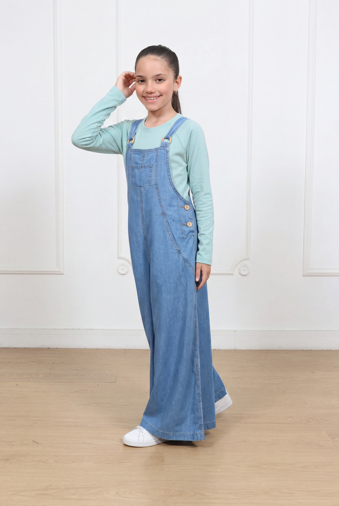 Overol Pantalón Valeria Super Palazo en Denim