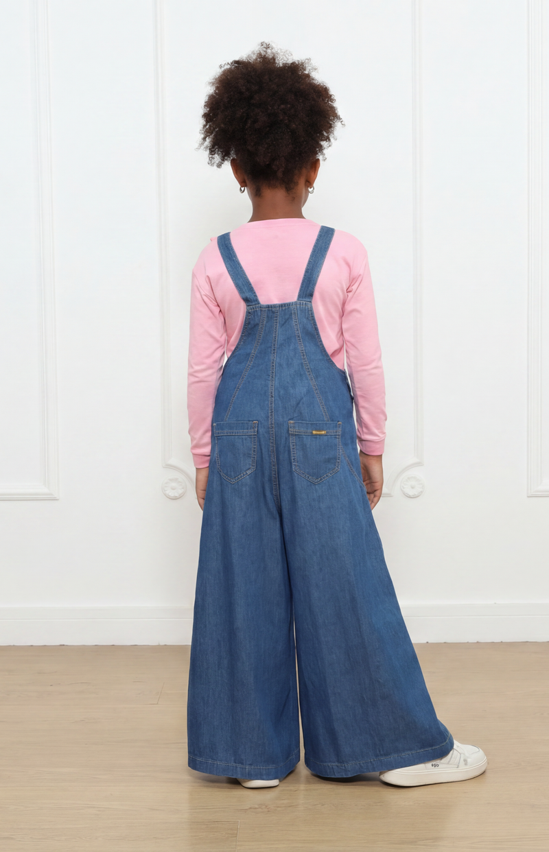 Overol Pantalón Valeria Super Palazo en Denim