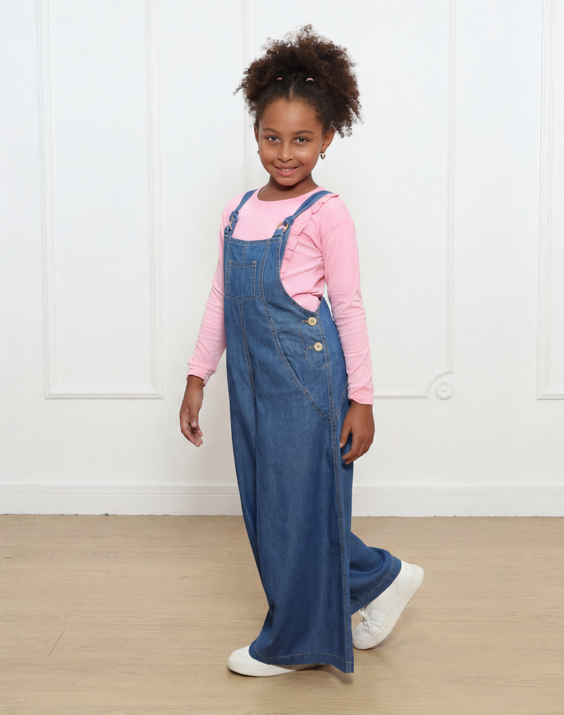 Overol Pantalón Valeria Super Palazo en Denim