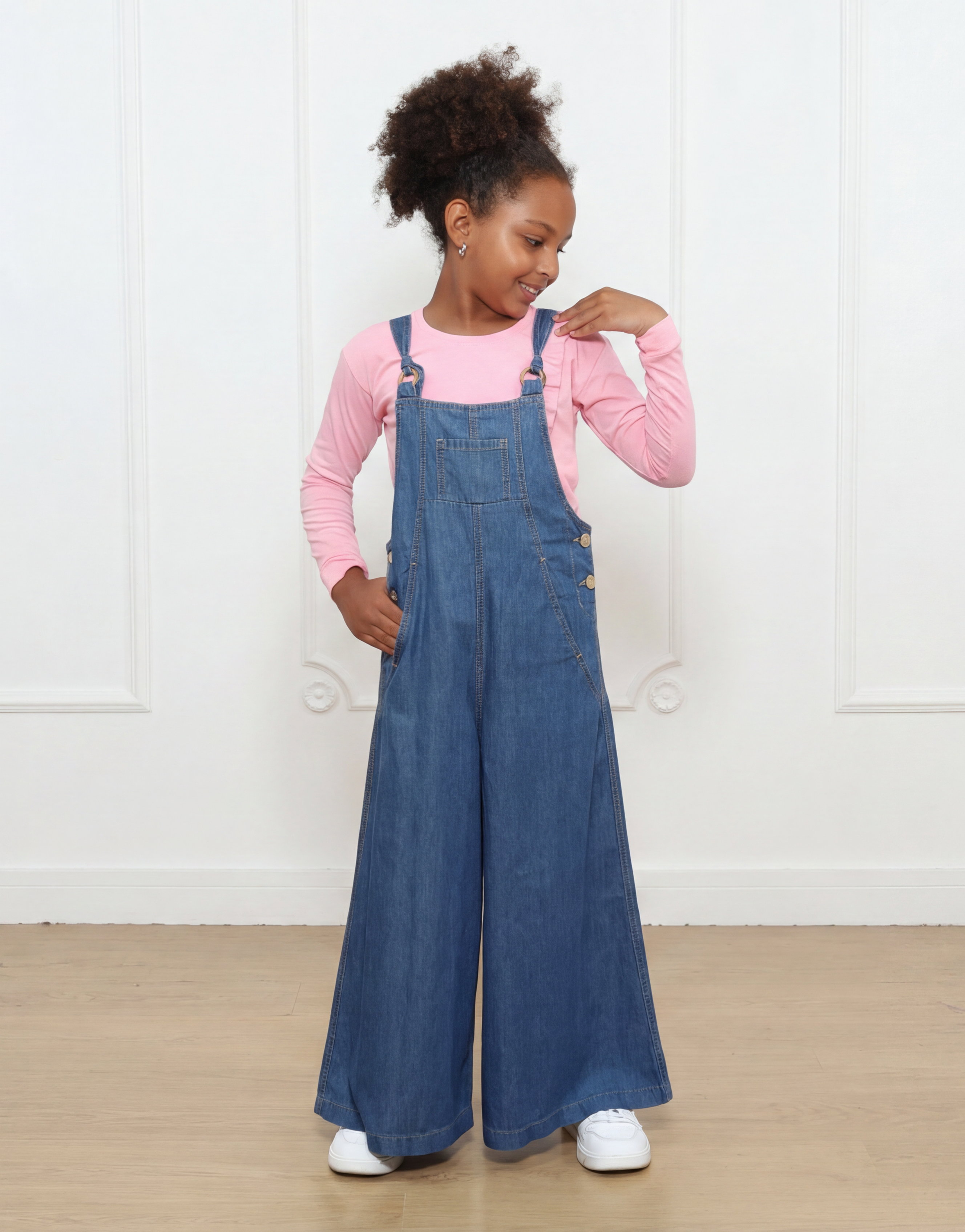 Overol Pantalón Valeria Super Palazo en Denim