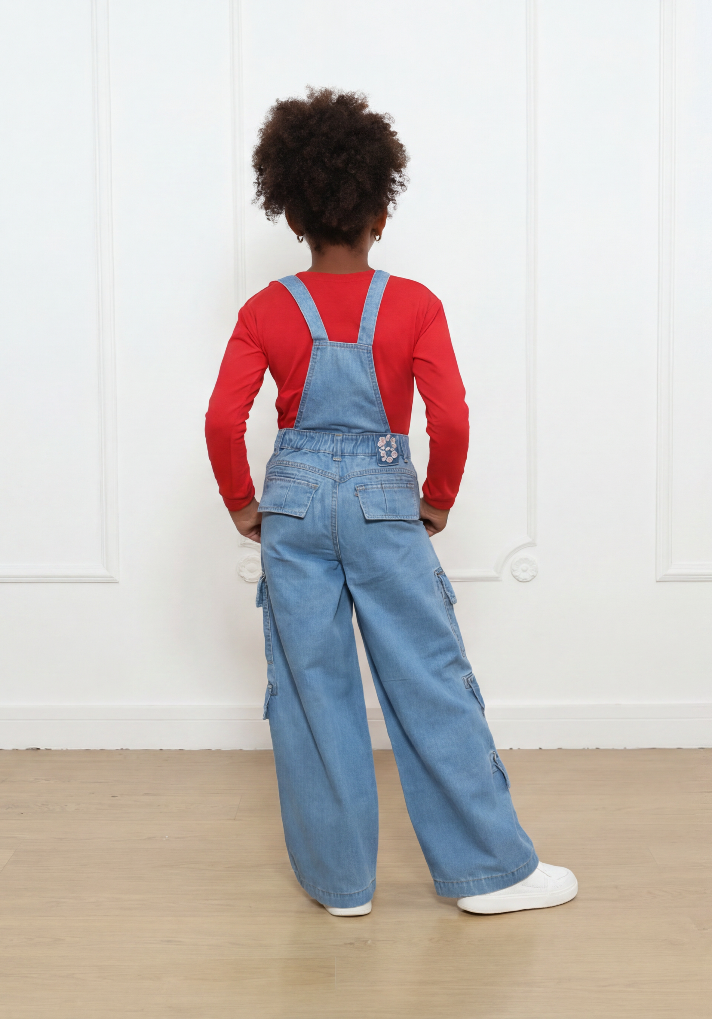 Overol Pantalón Alicia Palazo Cargo Denim