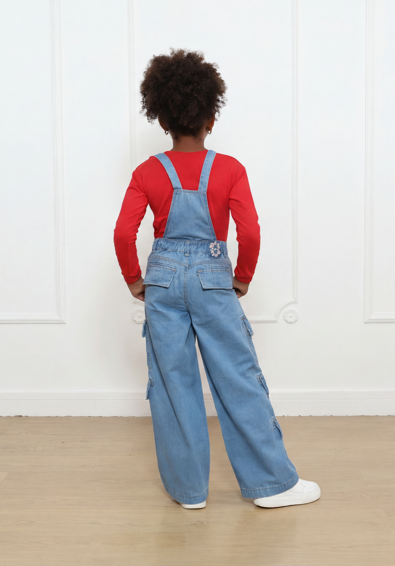 Overol Pantalón Alicia Palazo Cargo Denim