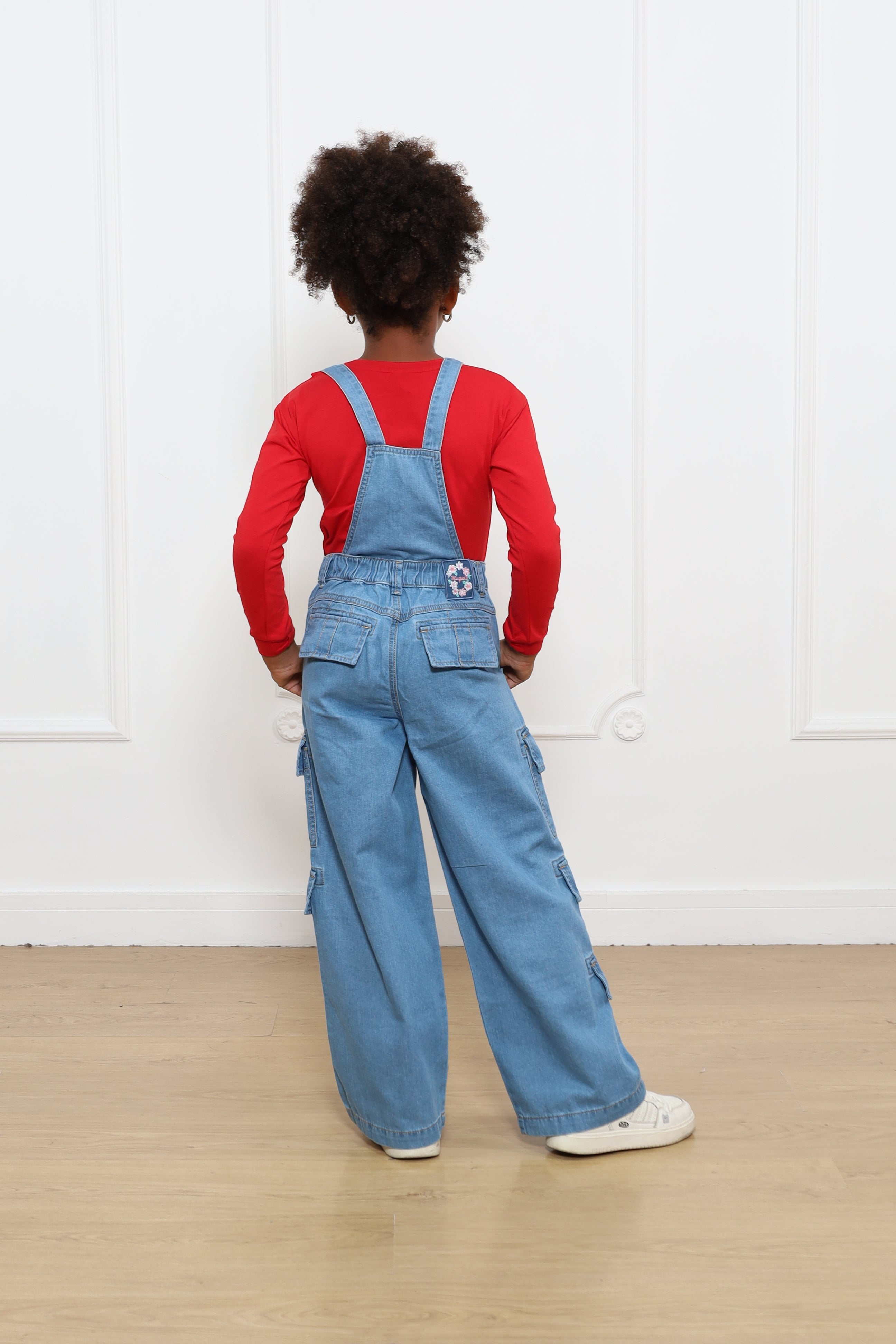 Overol Pantalón Alicia Palazo Cargo Denim
