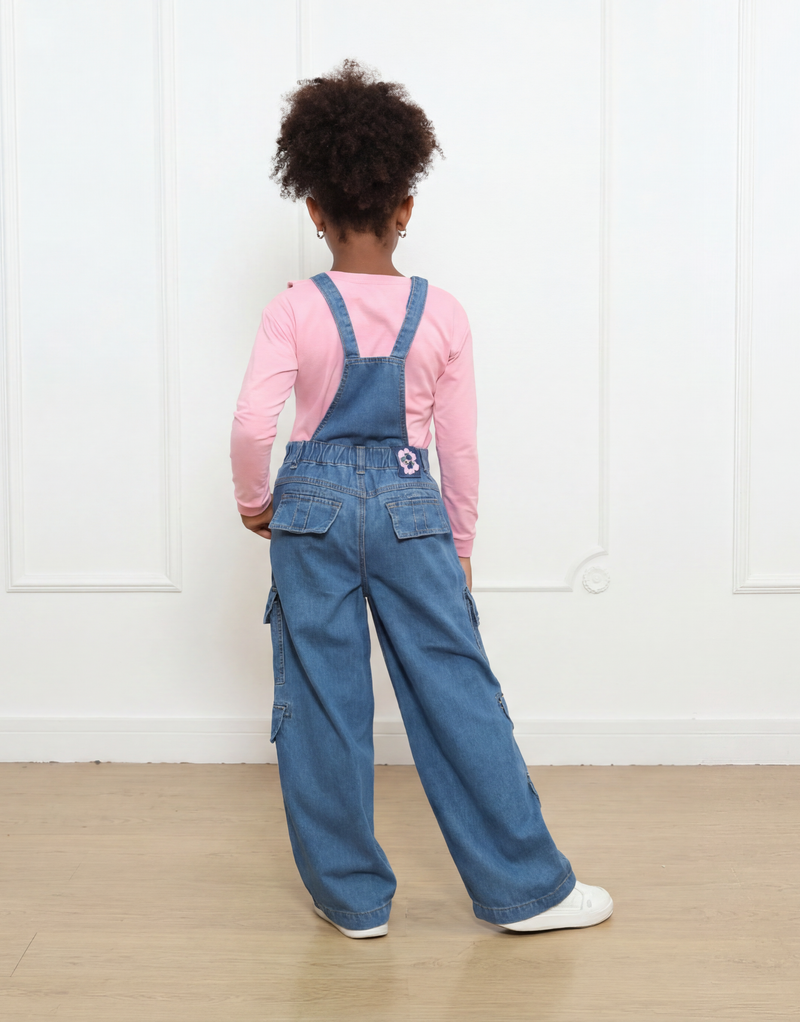 Overol Pantalón Alicia Palazo Cargo Denim