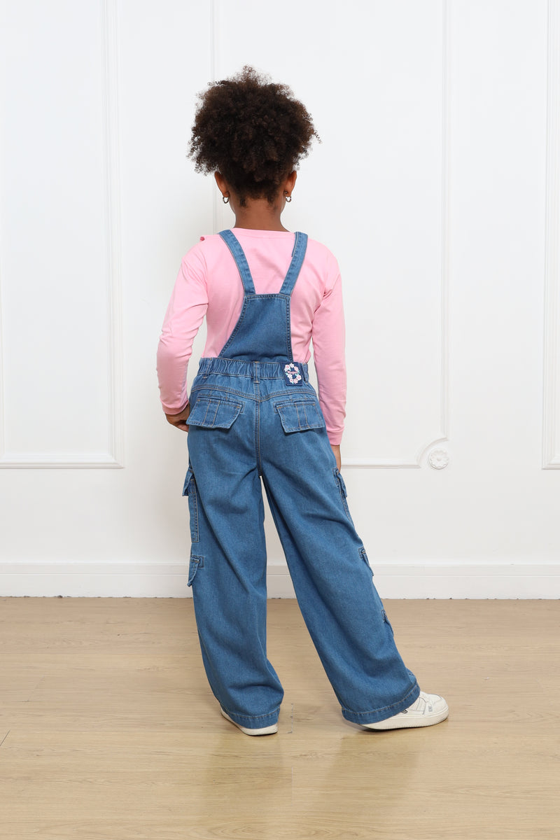 Overol Pantalón Alicia Palazo Cargo Denim