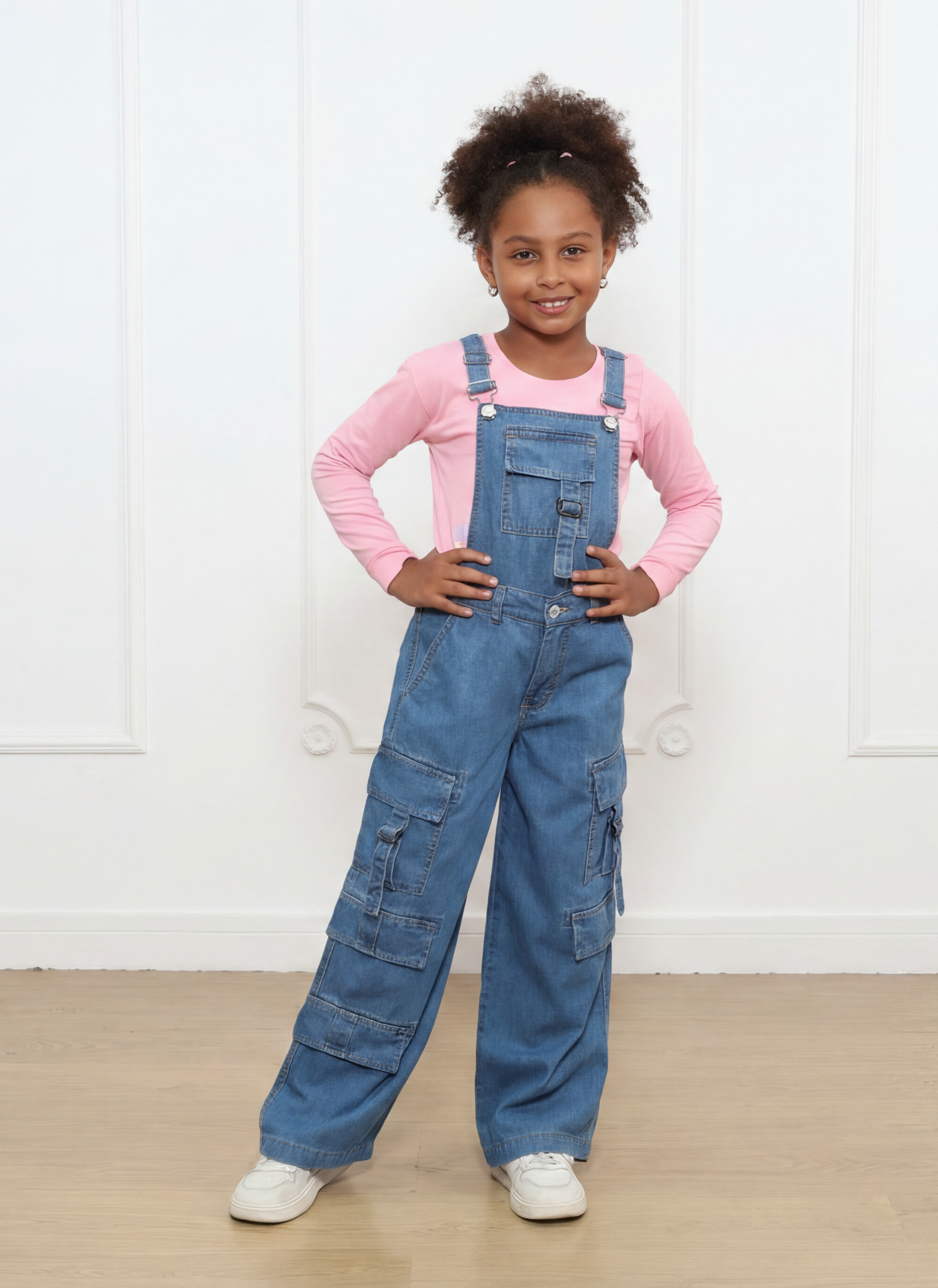 Overol Pantalón Alicia Palazo Cargo Denim