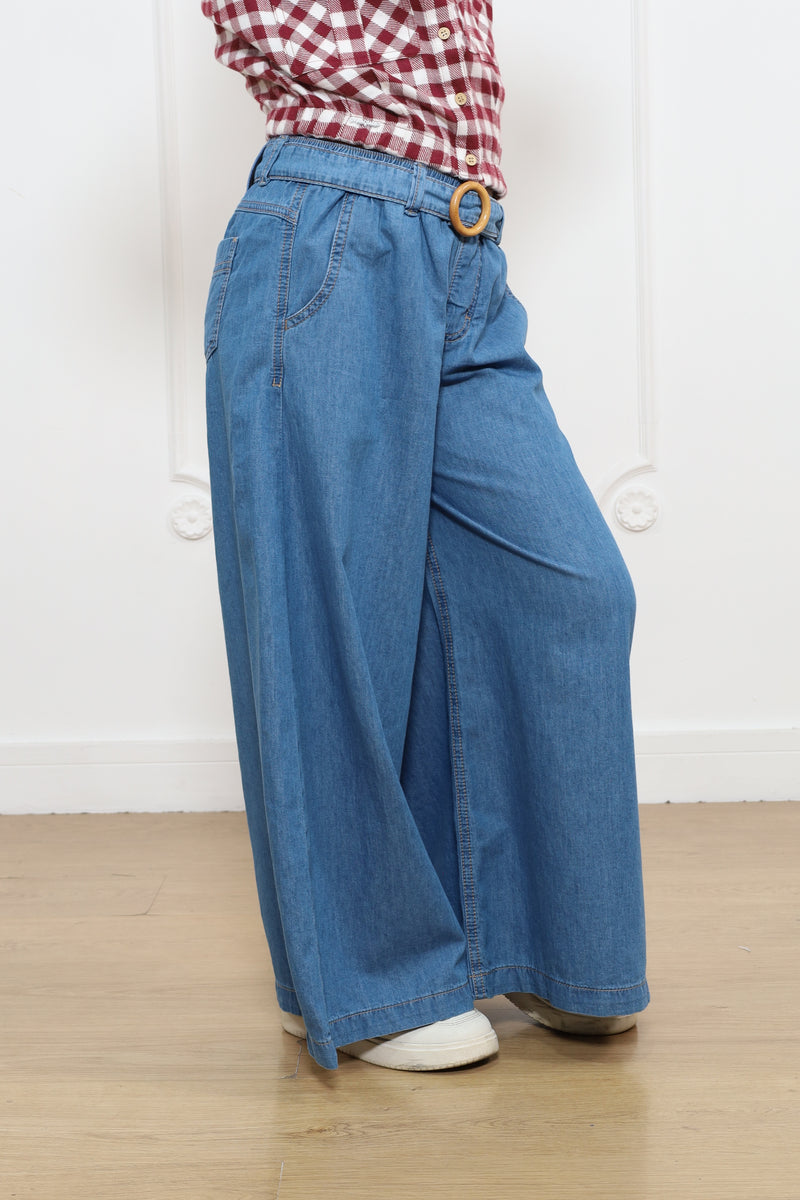 Pantalon Marina Super Palazo Denim