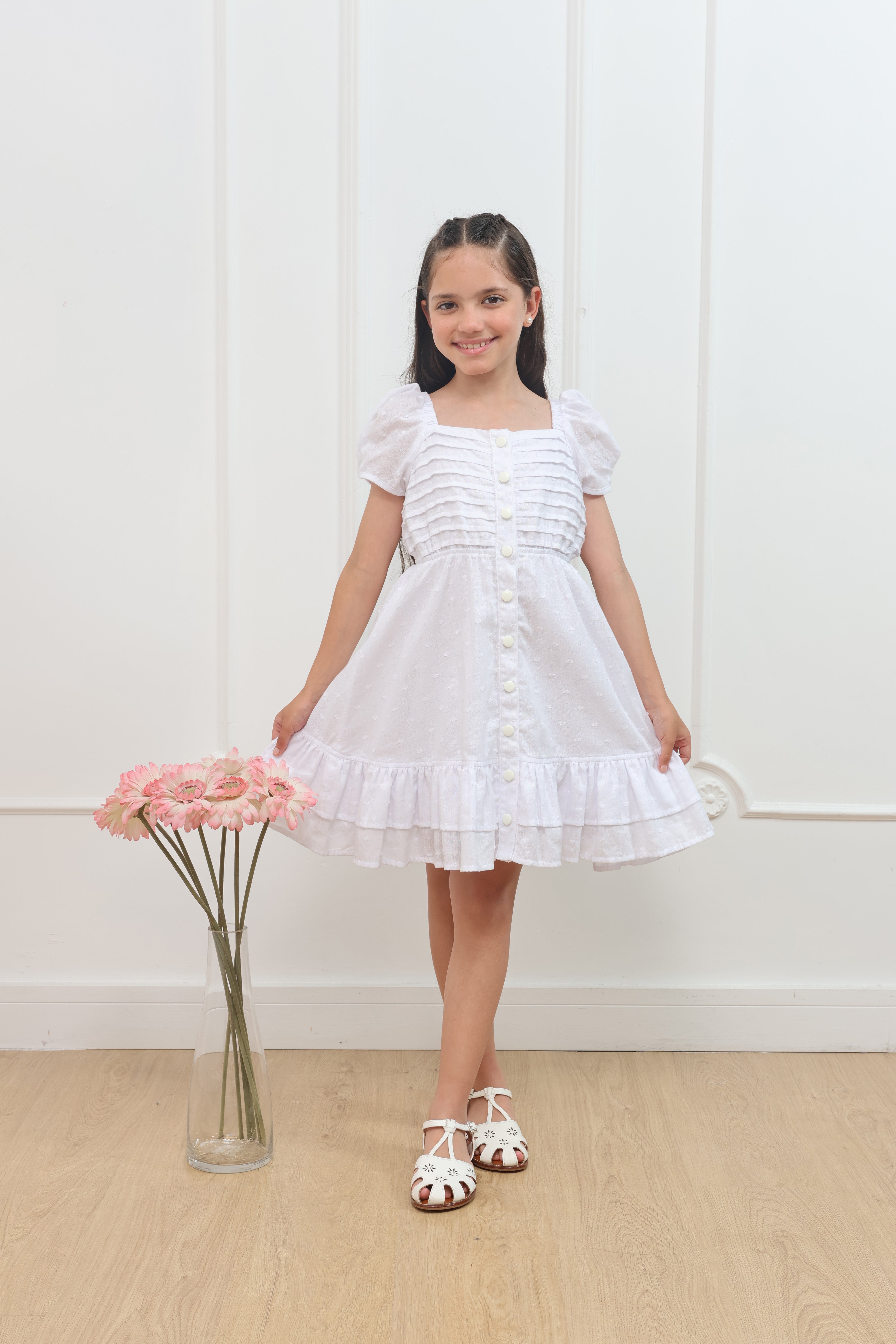 Vestido Manga Corta Pinina