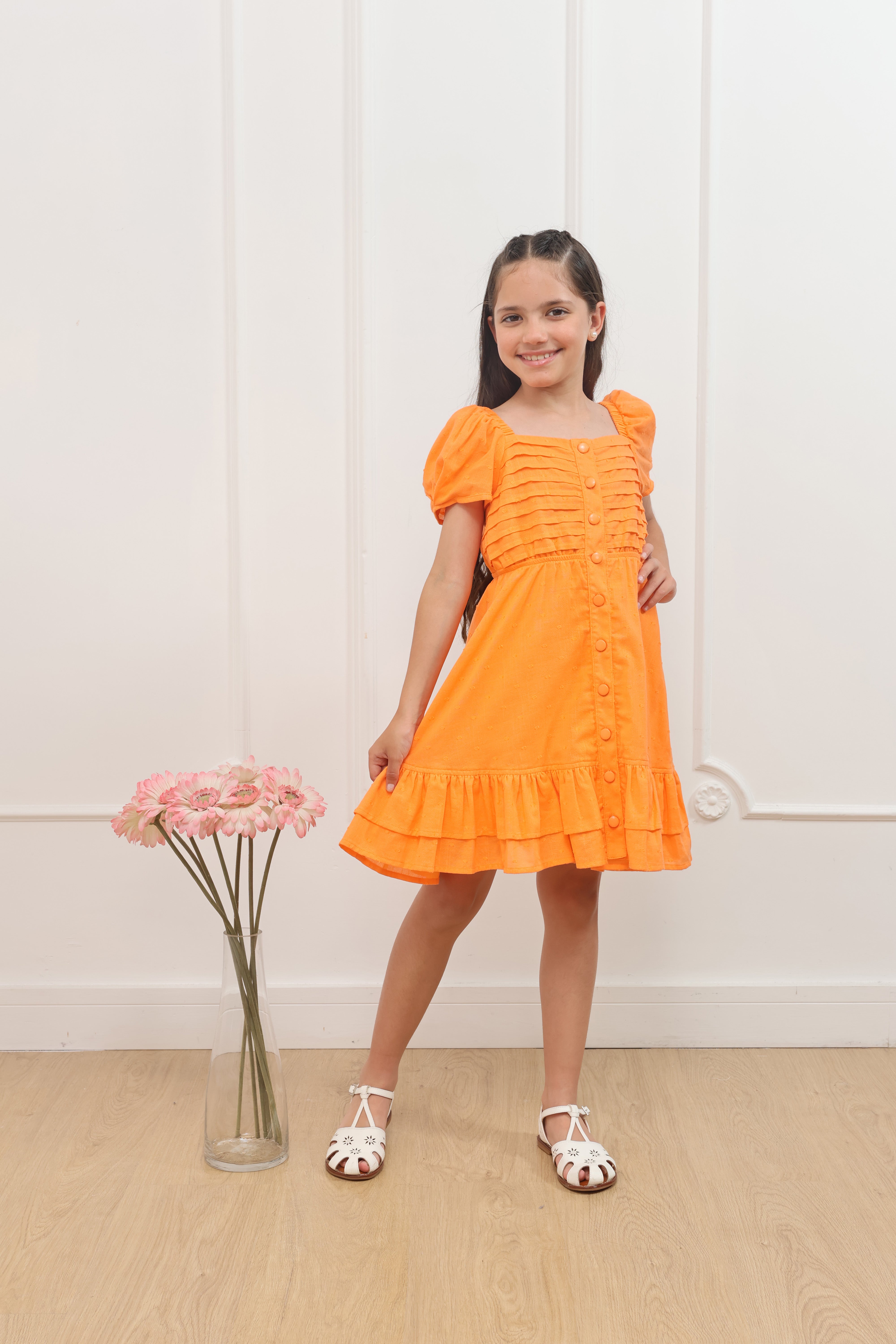 Vestido Manga Corta Pinina