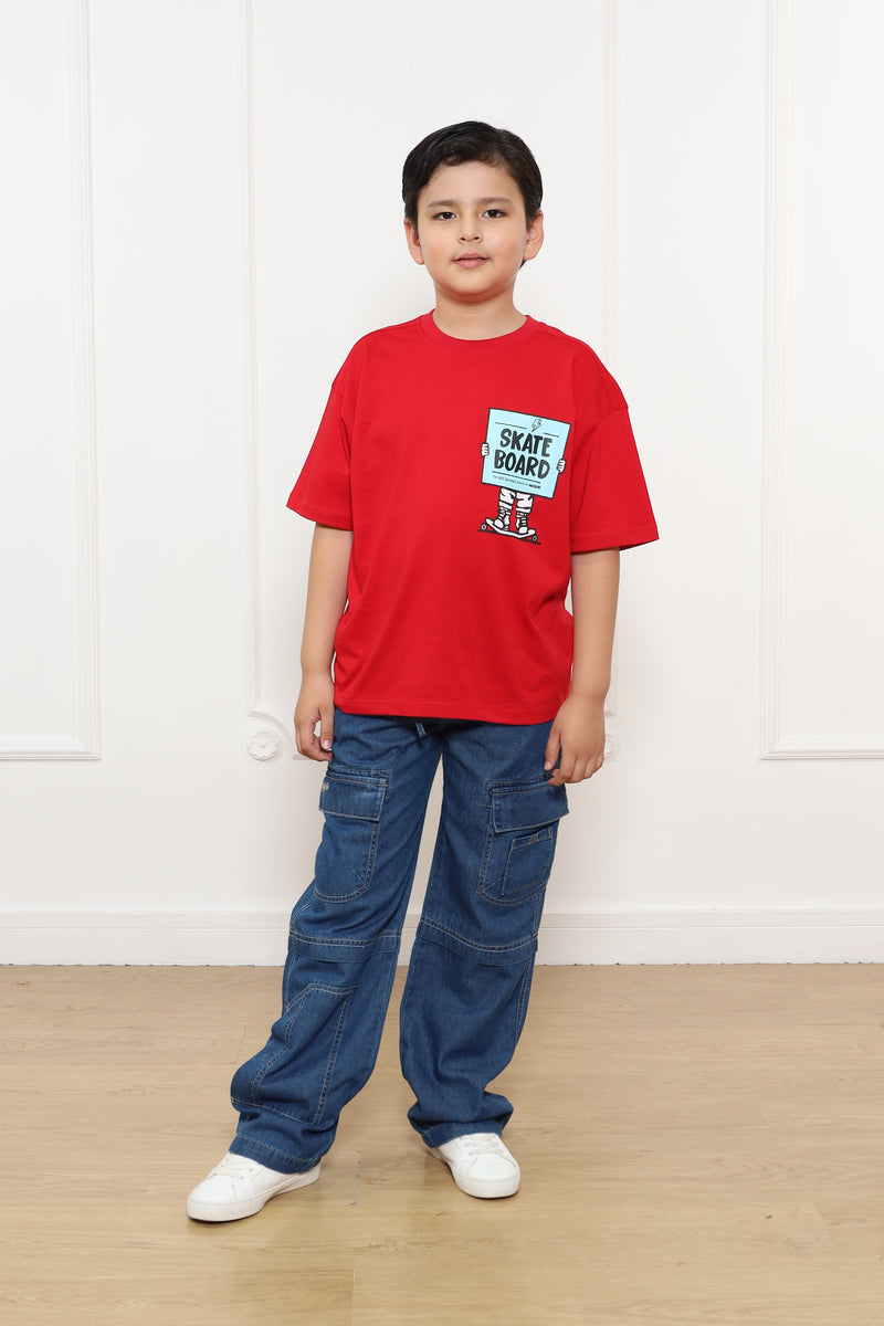 Pantalon Royer Entalle Baggy En Denim Rigido