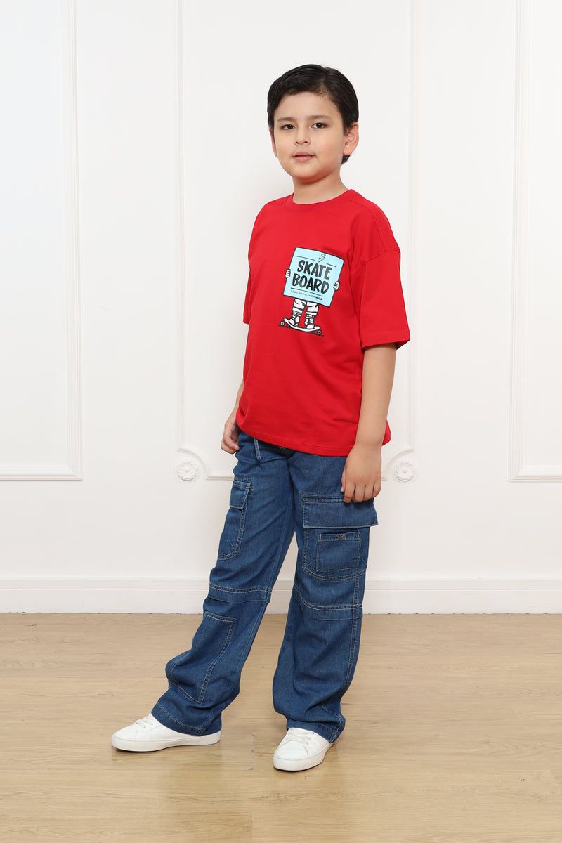 Pantalon Royer Entalle Baggy En Denim Rigido